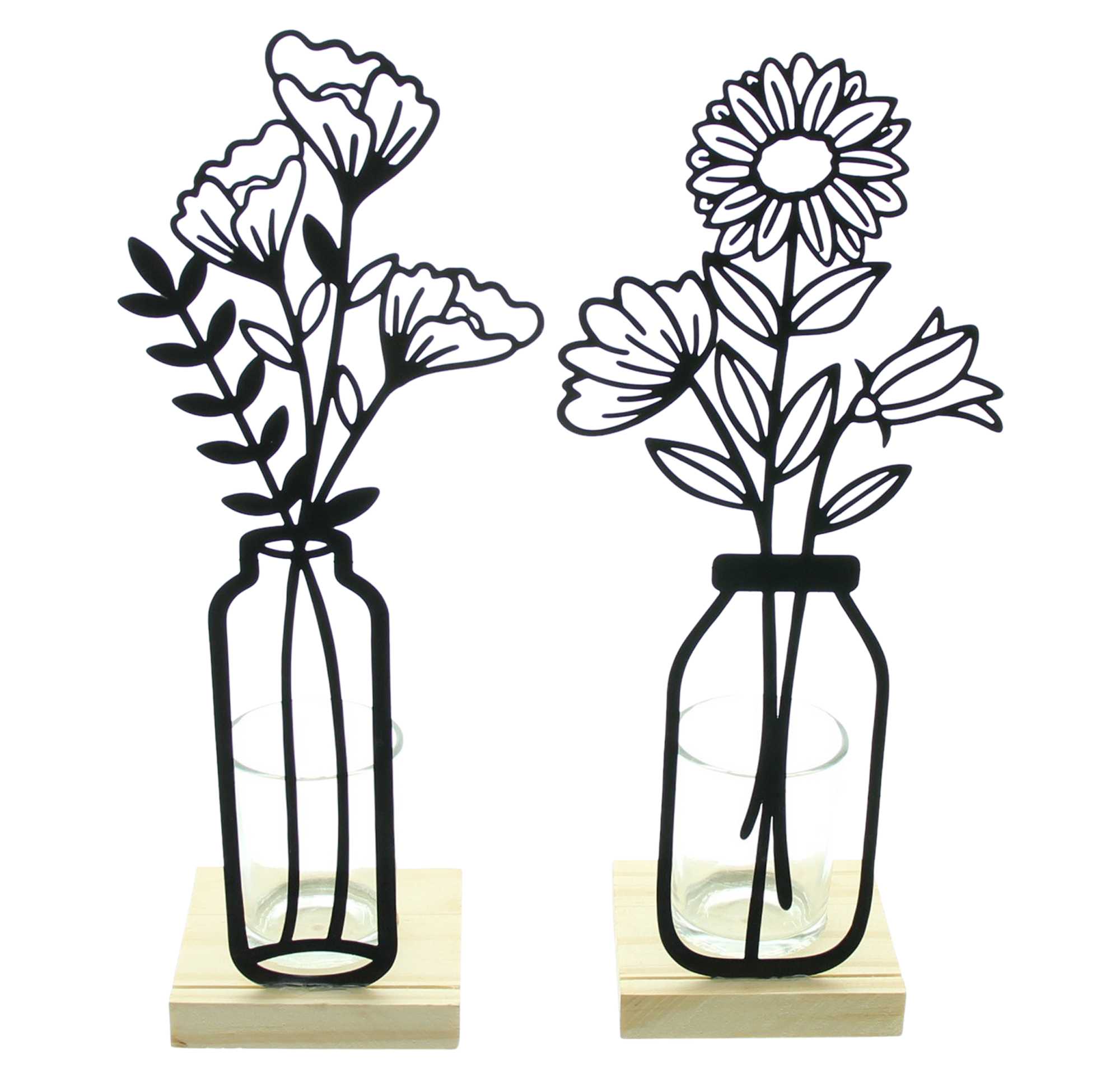 Acheter Lot de 2 bougeoirs "fleurs métalliques"  dans la boutique en ligne de Frank Flechtwaren pour Pâques