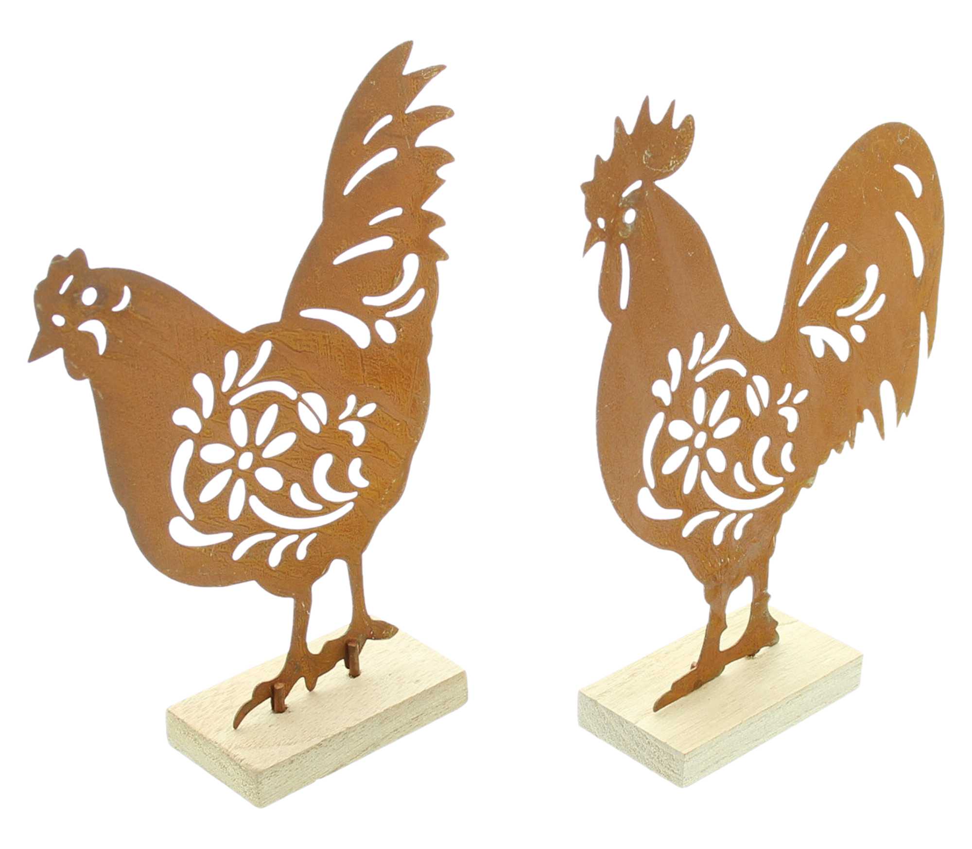 Acheter Lot de 2 figurines "poule &amp; coq"  dans la boutique en ligne de Frank Flechtwaren pour Pâques