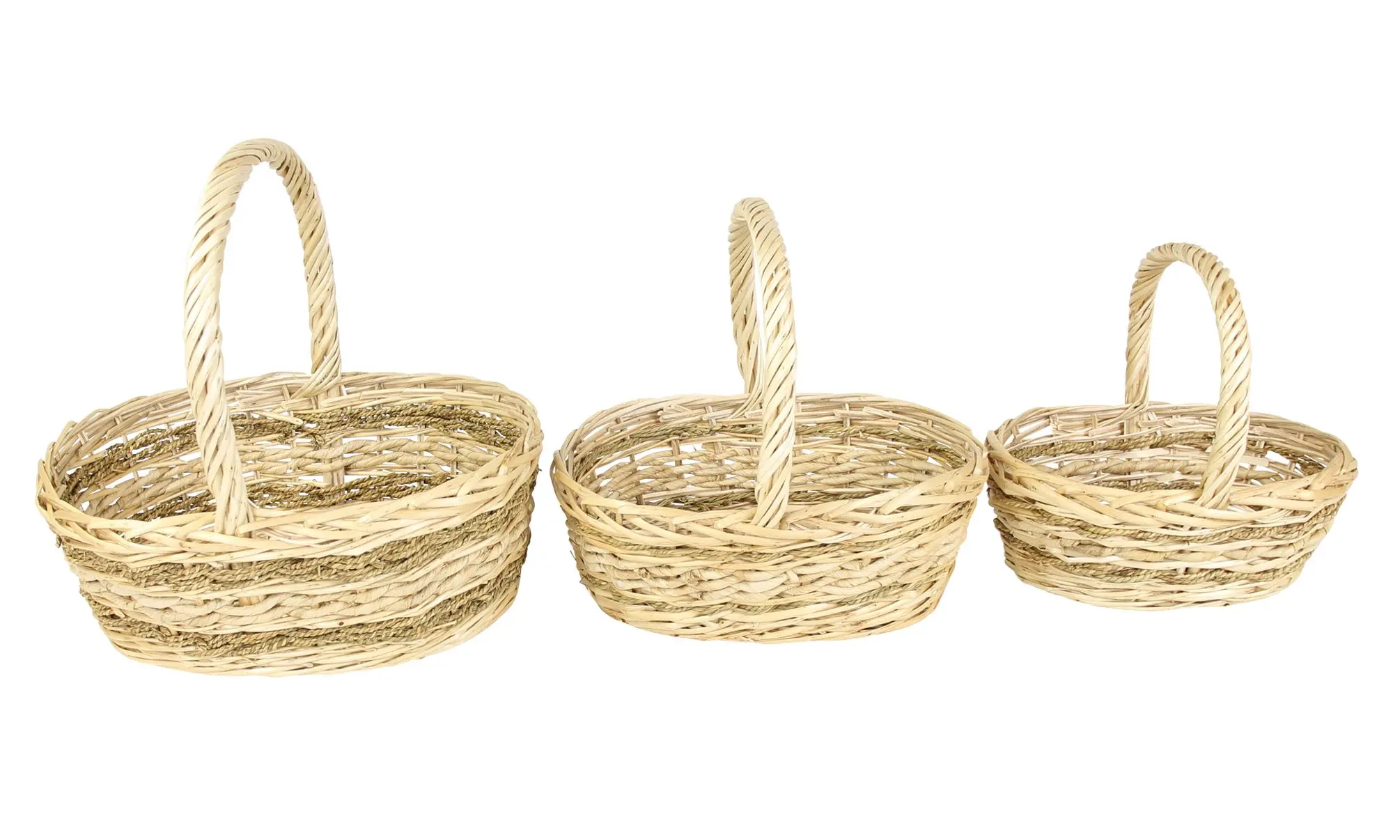 Acheter Lot de 3 corbeilles à anse "zostère"  dans la boutique en ligne de Frank Flechtwaren pour Paniers cadeaux
