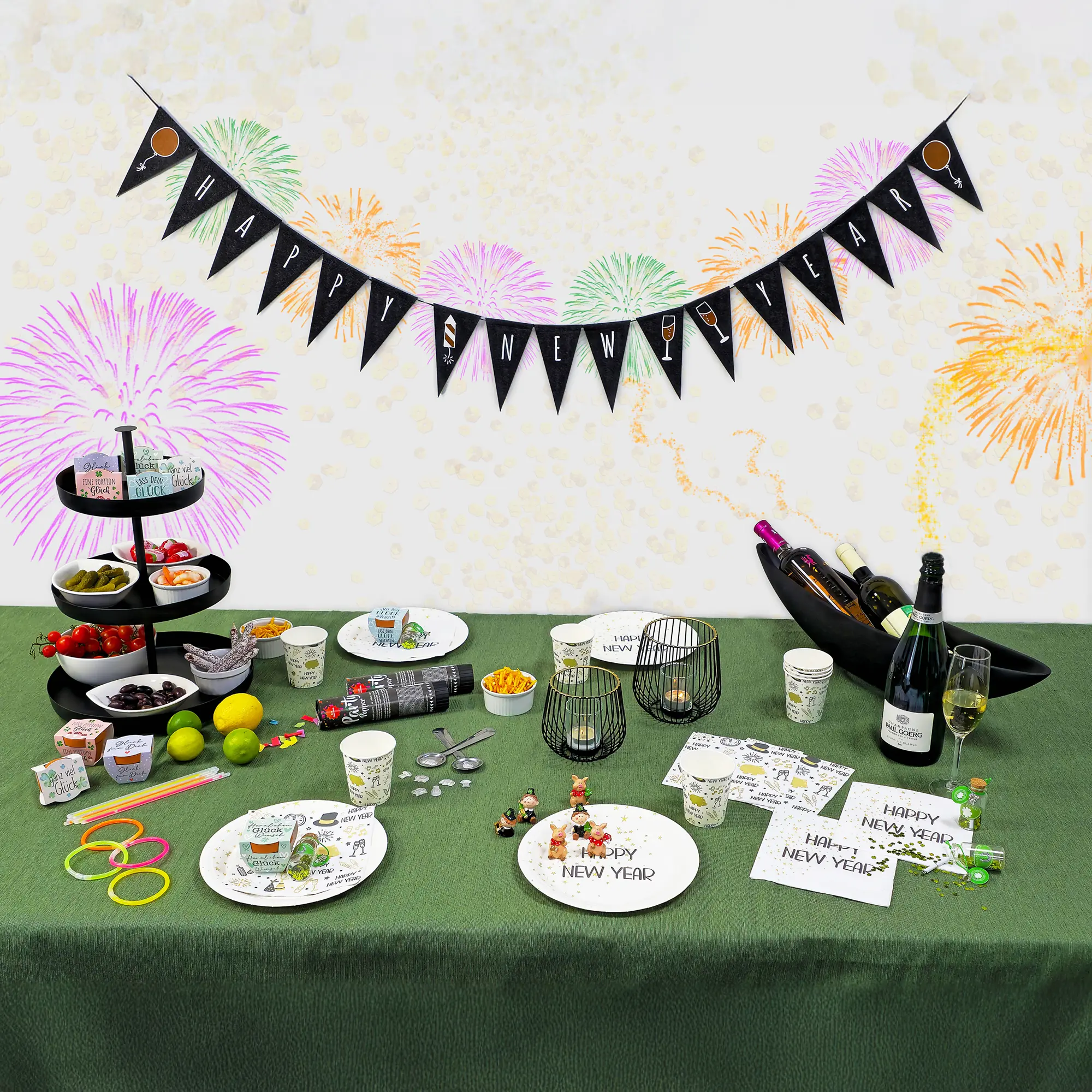 Acheter Lot de 40 serviettes "Nouvel An"   dans la boutique en ligne de Frank Flechtwaren pour Cuisine