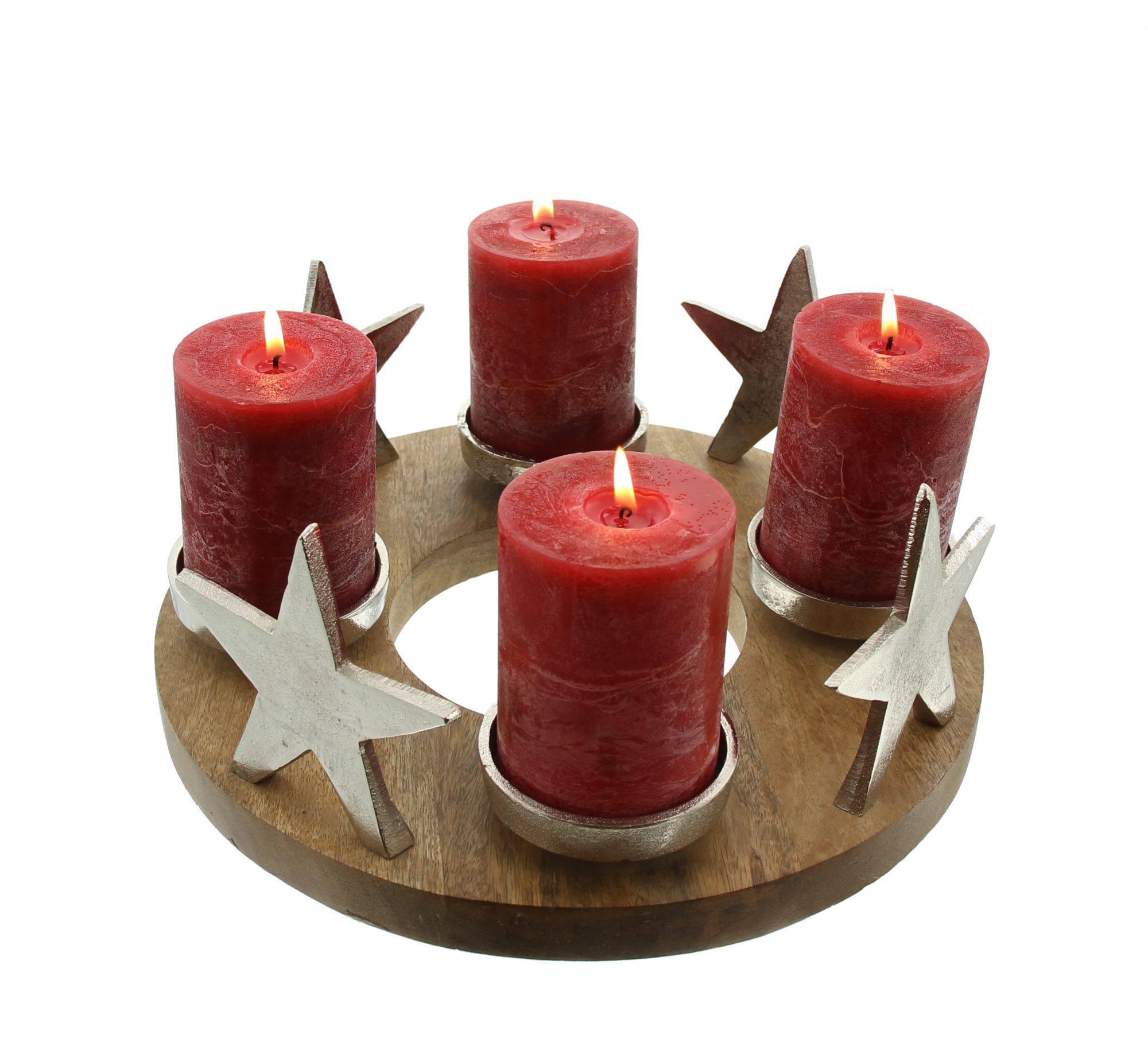 Acheter Couronne de l'avent "étoiles argentées"  dans la boutique en ligne de Frank Flechtwaren pour Couronnes