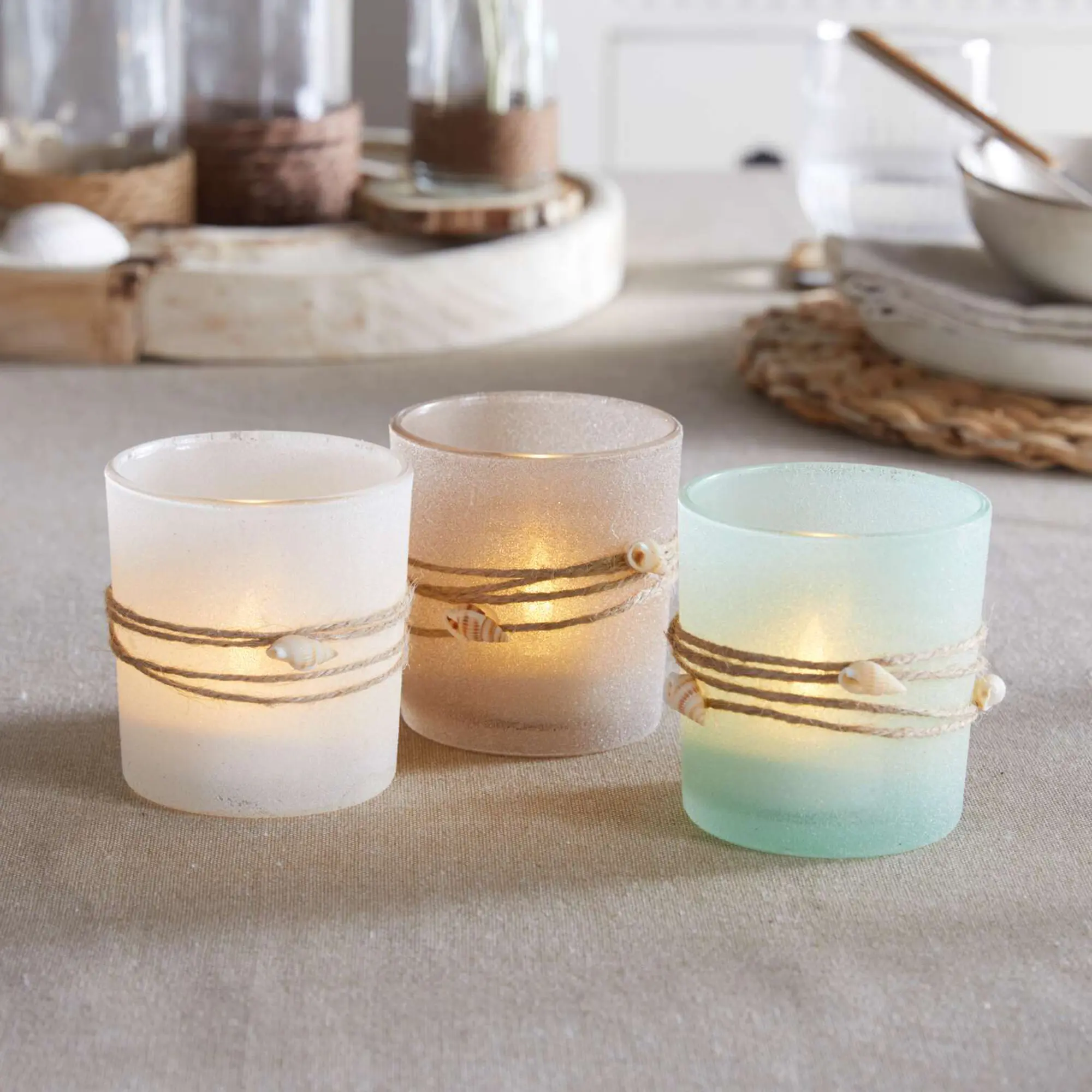 Acheter Lot de 3 lumignons "maritima"  dans la boutique en ligne de Frank Flechtwaren