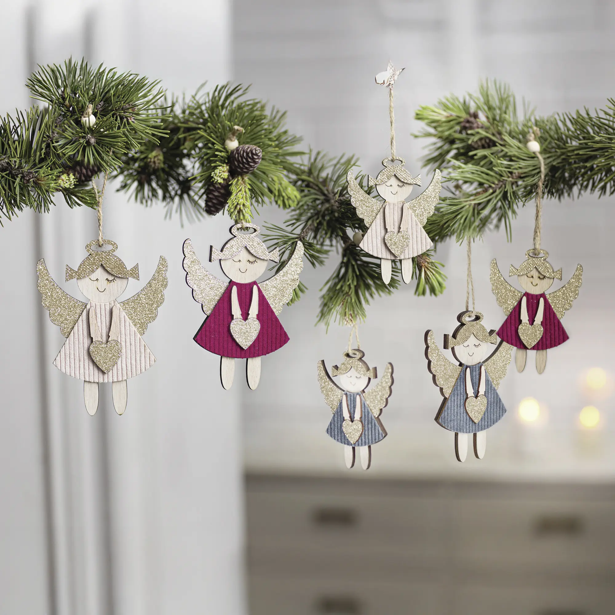 Acheter Lot de 6 suspensions "ange"  dans la boutique en ligne de Frank Flechtwaren