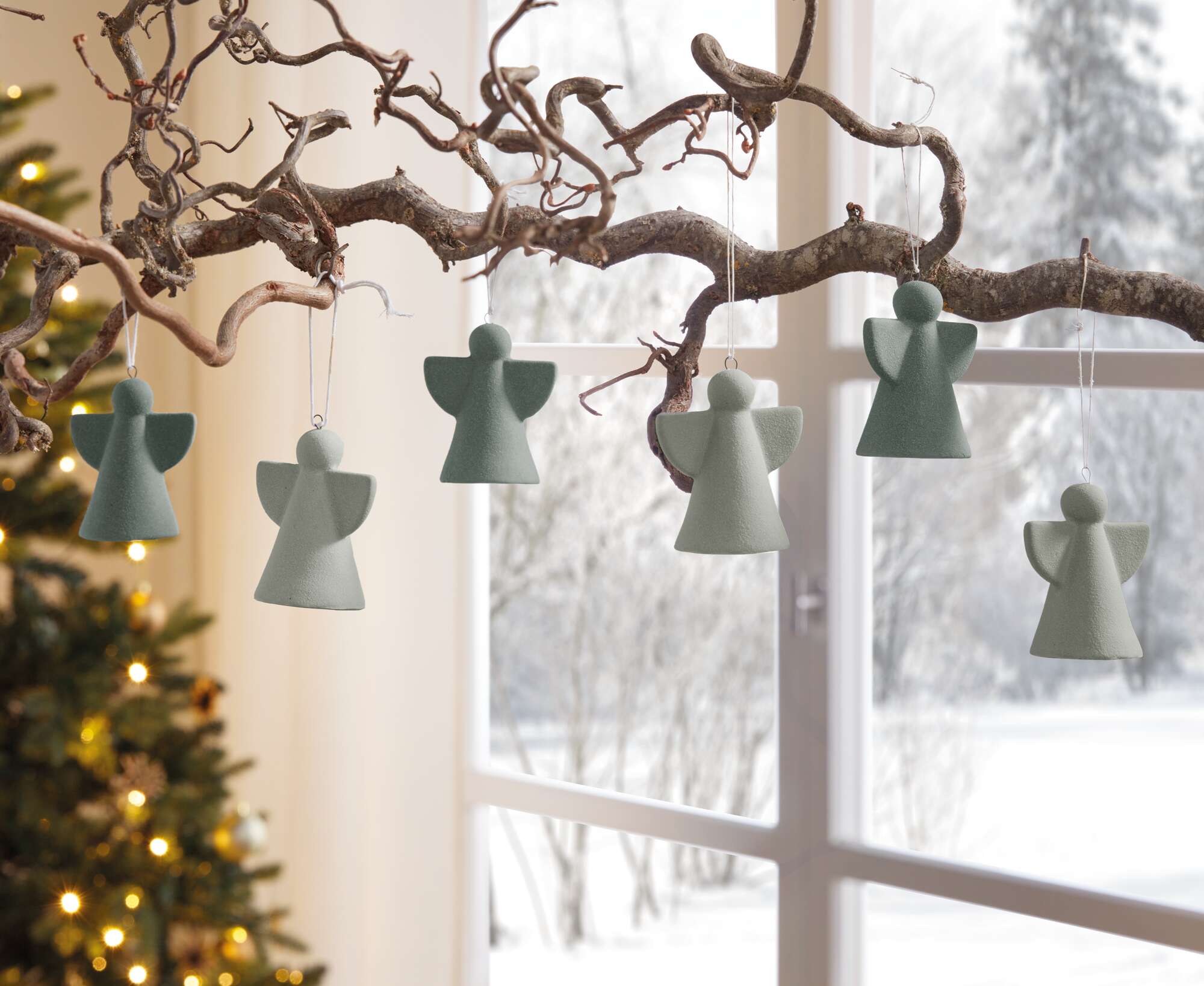 Acheter Lot de 6 suspensions anges "Grren"  dans la boutique en ligne de Frank Flechtwaren pour Décorations pour sapins de Noël