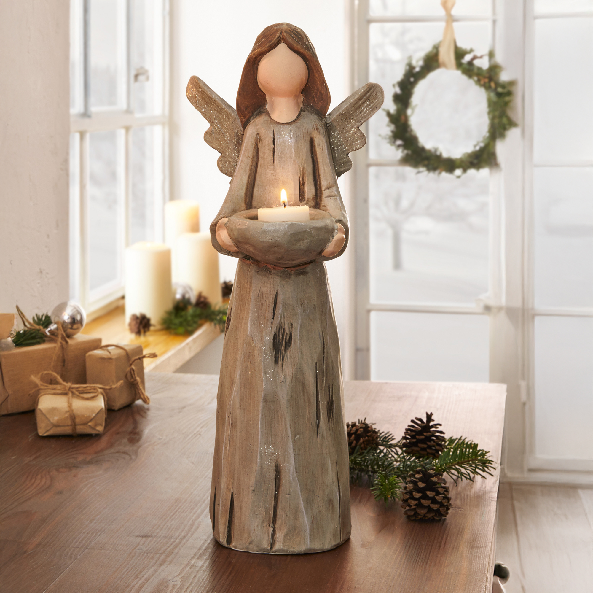Acheter Bougeoir "ange avec coupe"  dans la boutique en ligne de Frank Flechtwaren