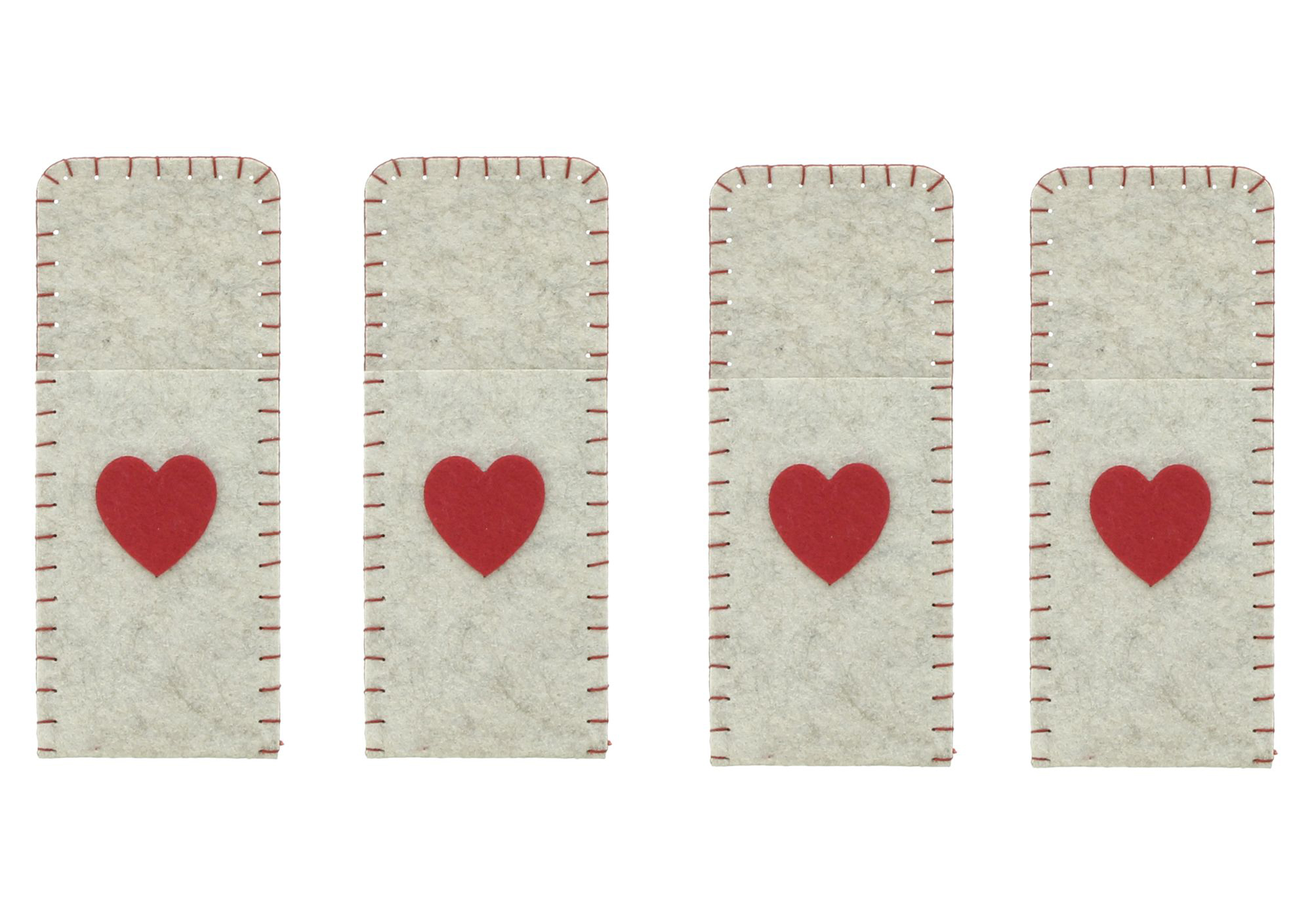 Acheter Lot de 4 pochettes à couverts "coeur"  dans la boutique en ligne de Frank Flechtwaren pour Automne