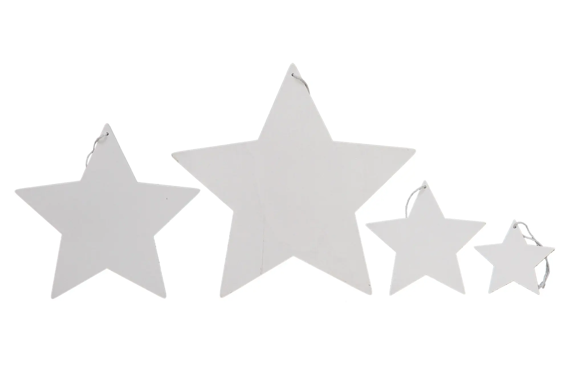 Acheter Lot de 4 suspensions étoiles "White"  dans la boutique en ligne de Frank Flechtwaren pour Baumschmuck