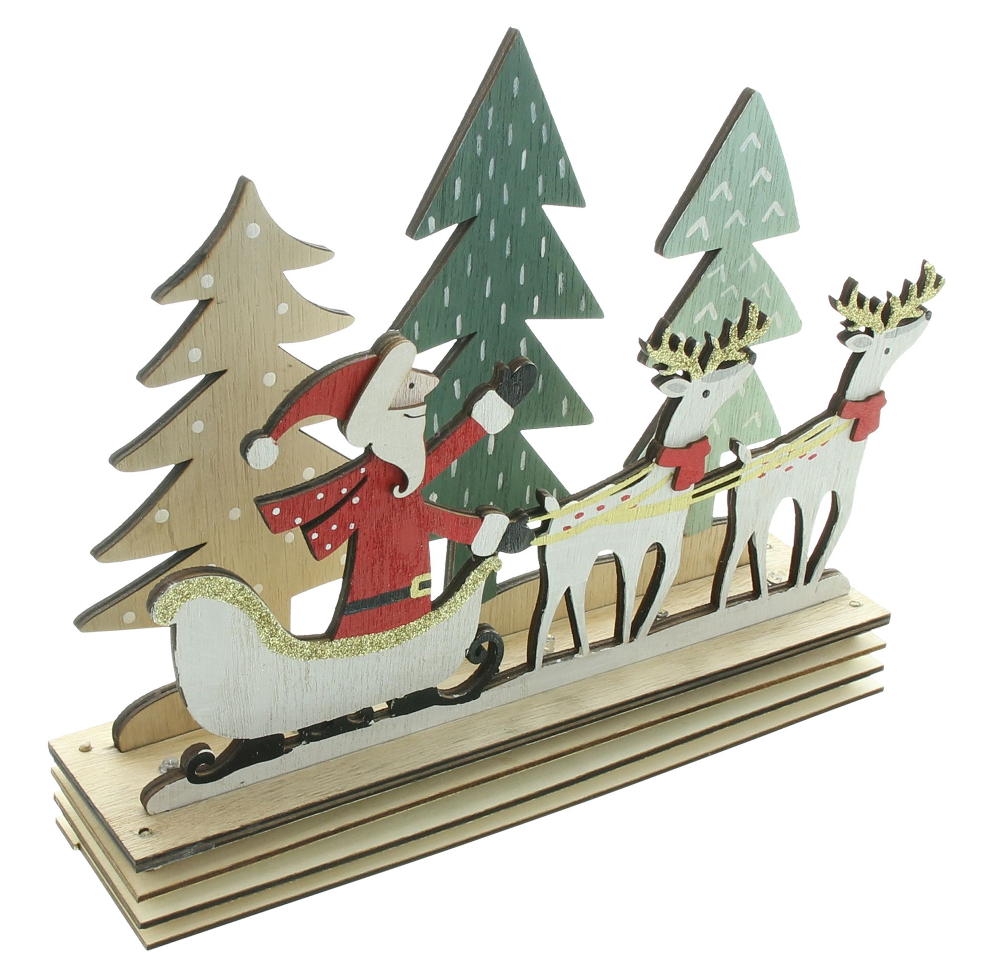 Acheter Plateau LED "Père Noël avec traineau"  dans la boutique en ligne de Frank Flechtwaren pour Noël