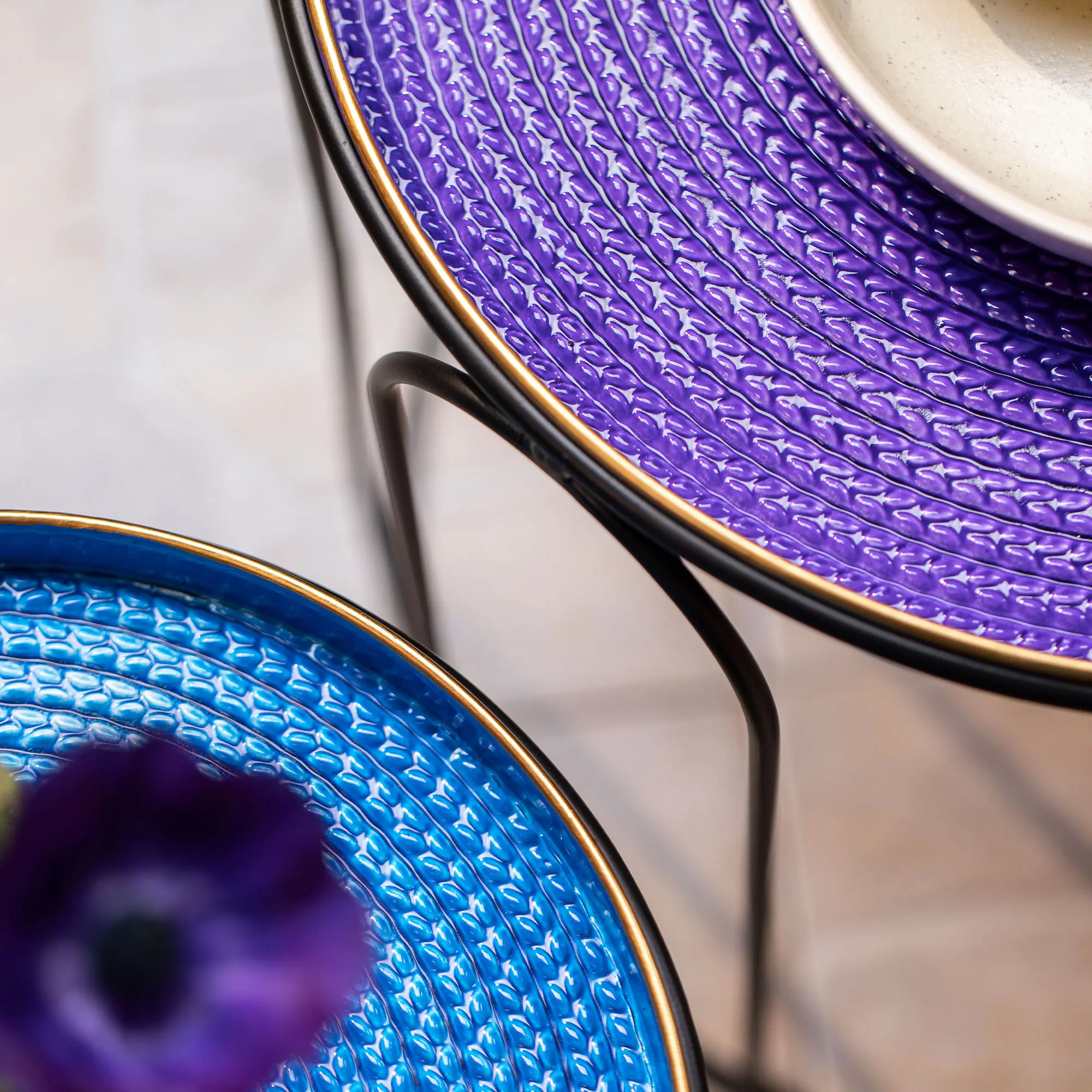 Acheter Lot de 2 tables d'appoint "Blue"  dans la boutique en ligne de Frank Flechtwaren pour Tables