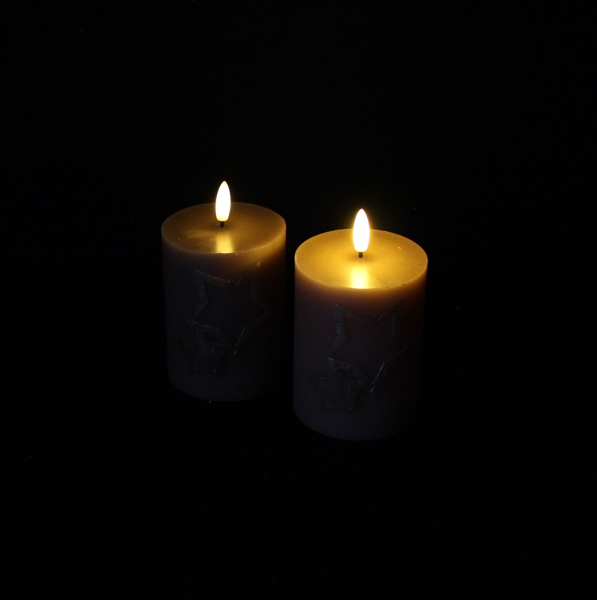 Acheter Lot de 2 bougies LED "étoiles", beige  dans la boutique en ligne de Frank Flechtwaren pour Bougies &amp; LEDs