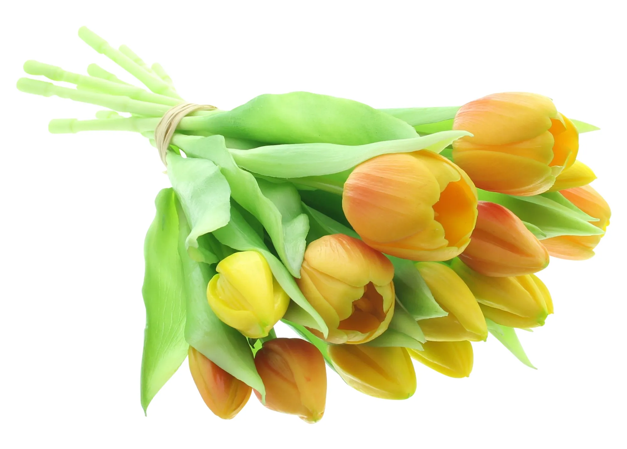 Acheter Lot de 14 tulipes "jaune &amp; orange"  dans la boutique en ligne de Frank Flechtwaren pour Pâques colorée