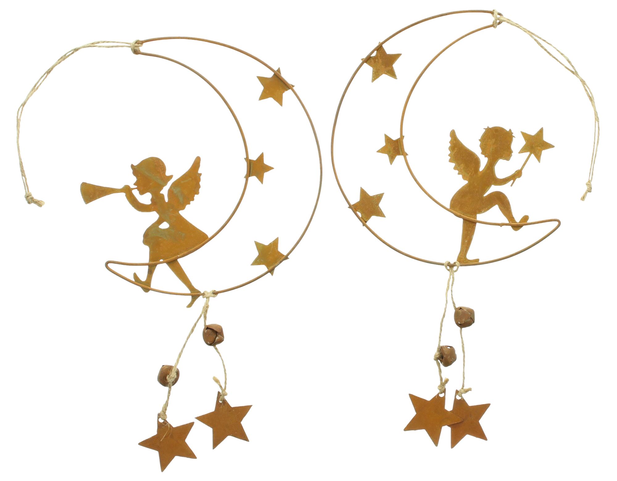 Acheter Lot de 3 suspensions "ange sur lune"  dans la boutique en ligne de Frank Flechtwaren pour Décorations pour sapins de Noël