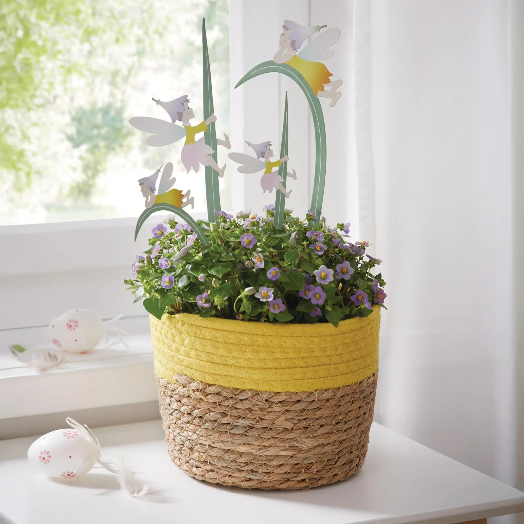 Acheter Lot de 4 pics fleurs "fée avec brin d'herbe "  dans la boutique en ligne de Frank Flechtwaren