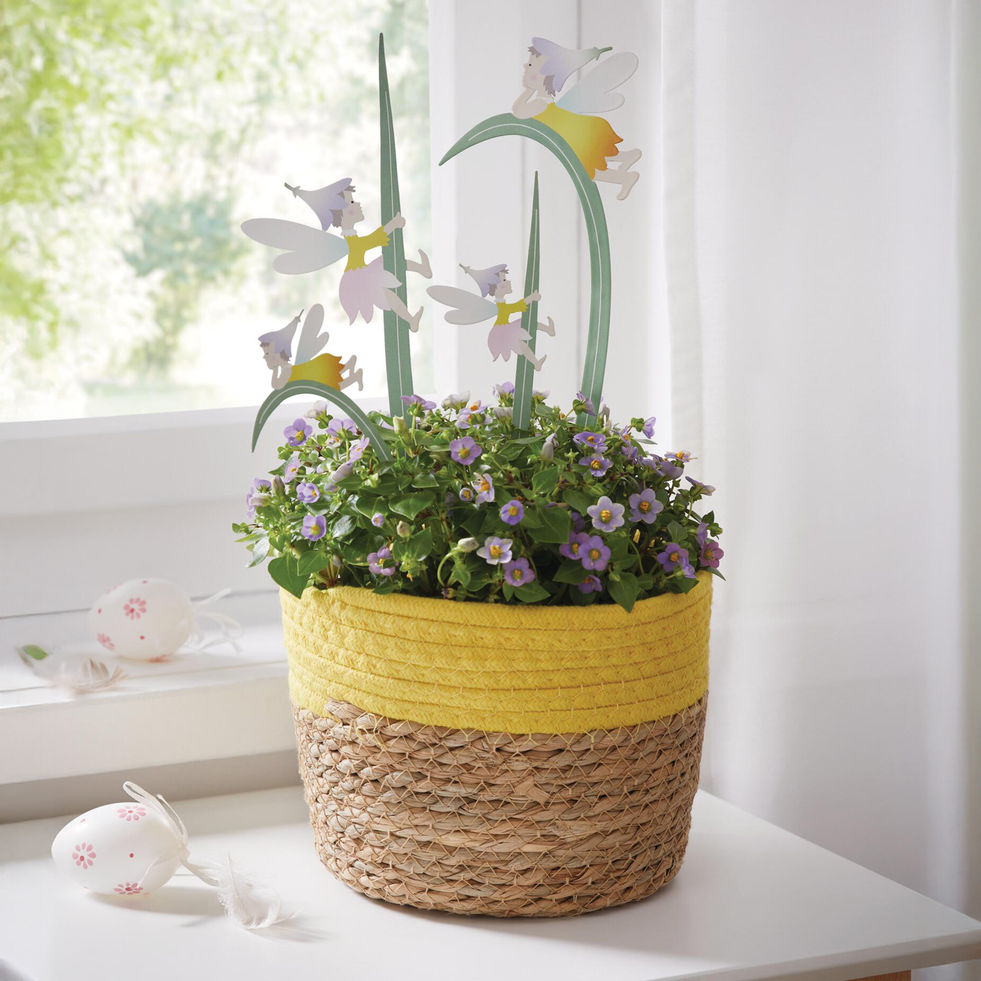 Acheter Lot de 4 pics fleurs "fée avec brin d'herbe "  dans la boutique en ligne de Frank Flechtwaren