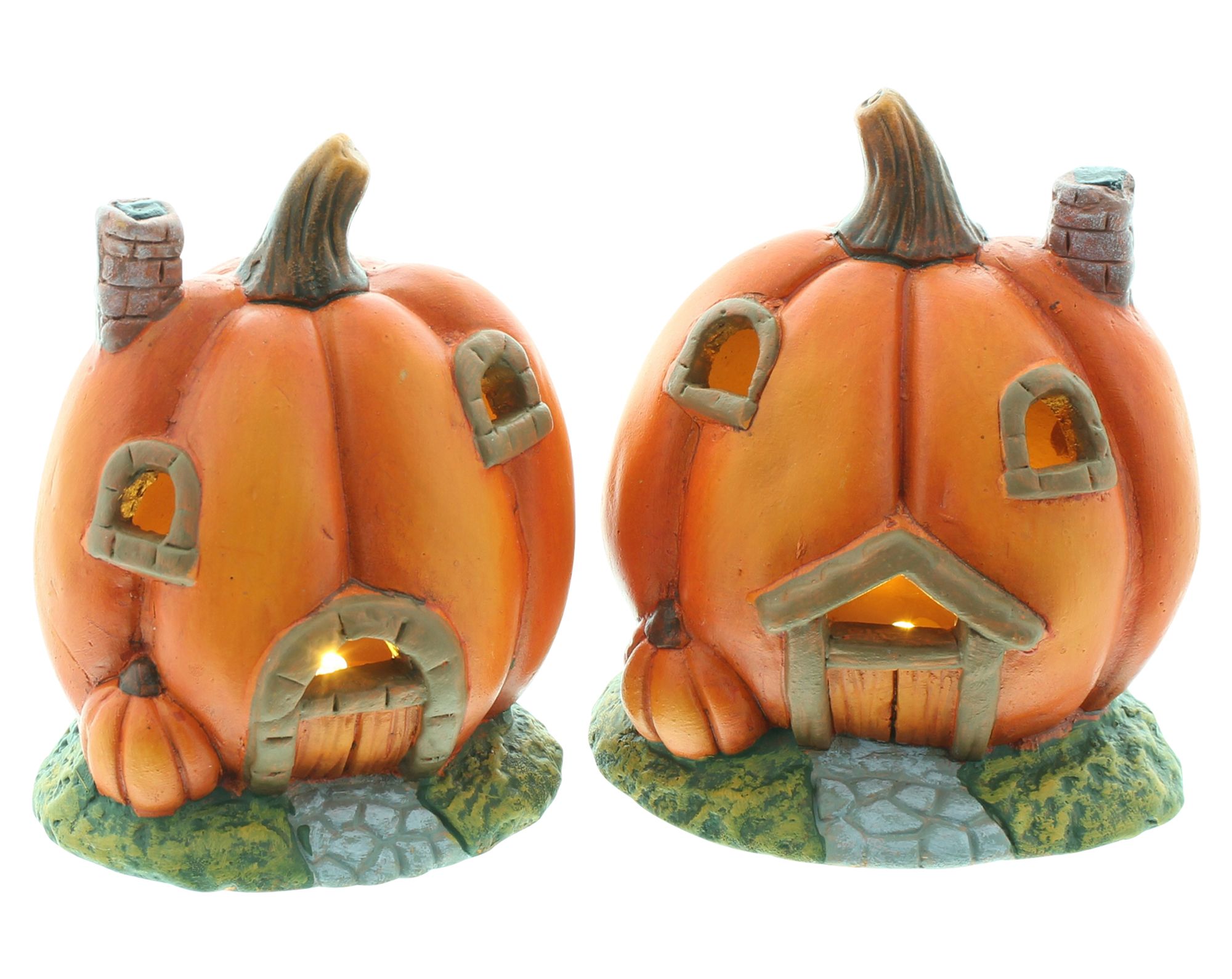 Acheter Lot de 2 maisons citrouilles LED "petits amis"  dans la boutique en ligne de Frank Flechtwaren pour Automne