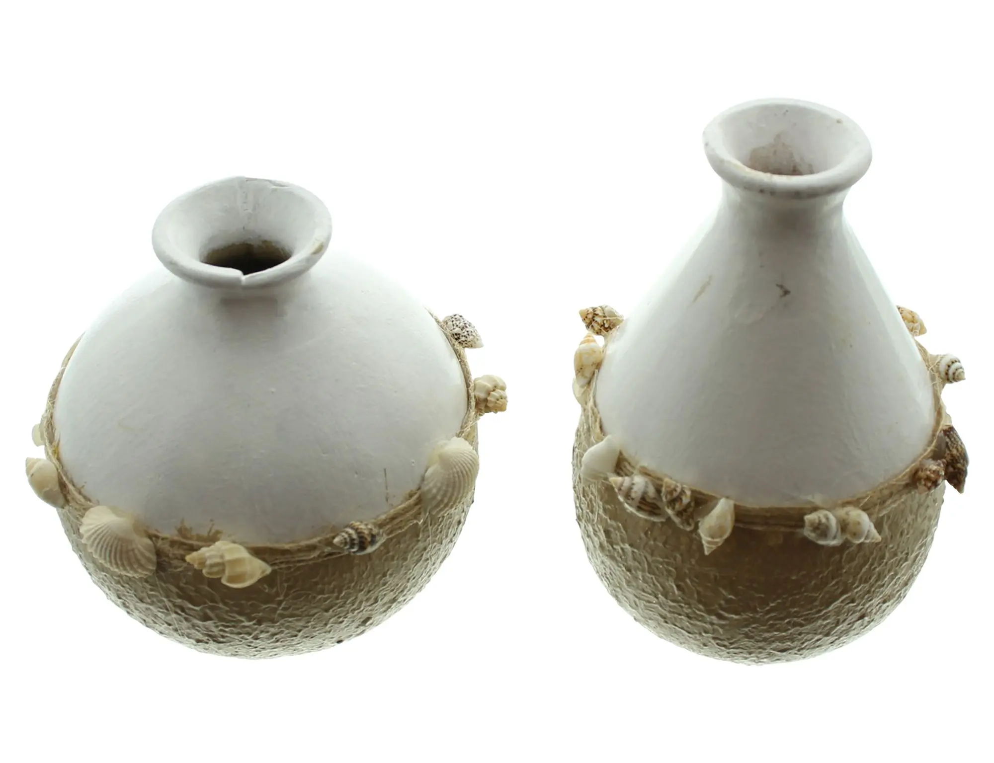 Acheter Lot de 2 vases de décoration "coquillage"  dans la boutique en ligne de Frank Flechtwaren pour Vases