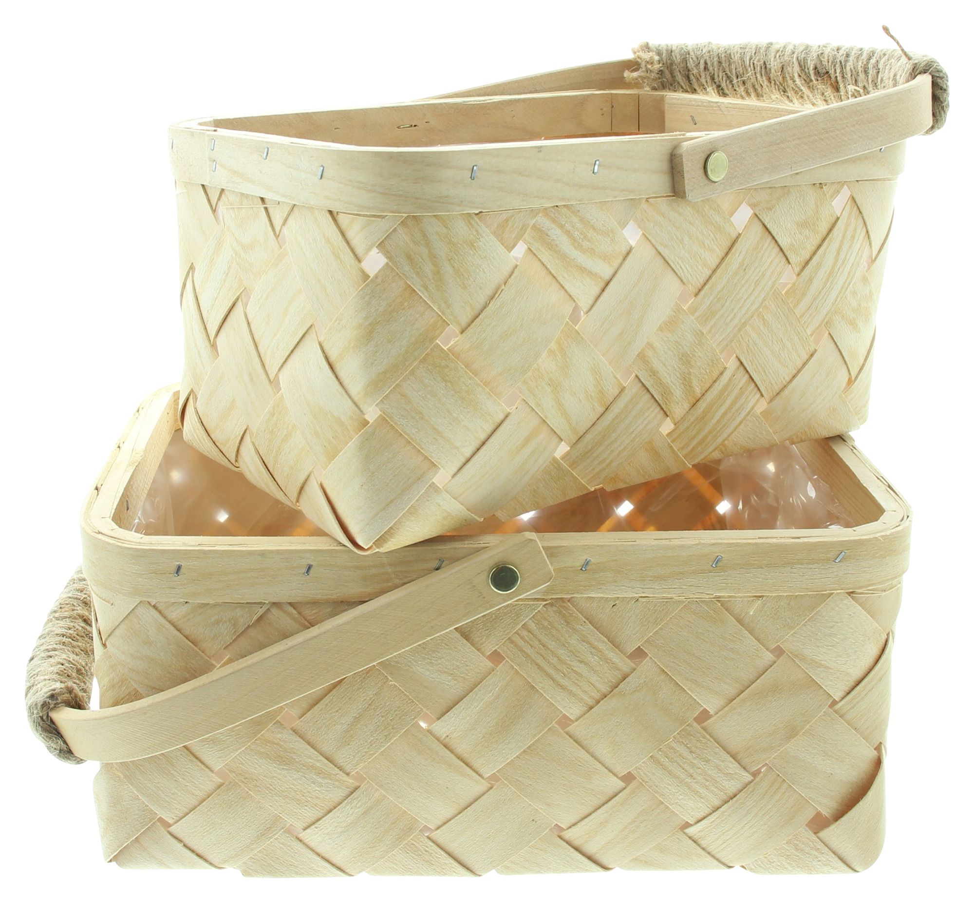 Acheter Panier à plantes « copeaux de bois » avec arceau, lot de 2 dans la boutique en ligne de Frank Flechtwaren pour Nouvel arrivage
