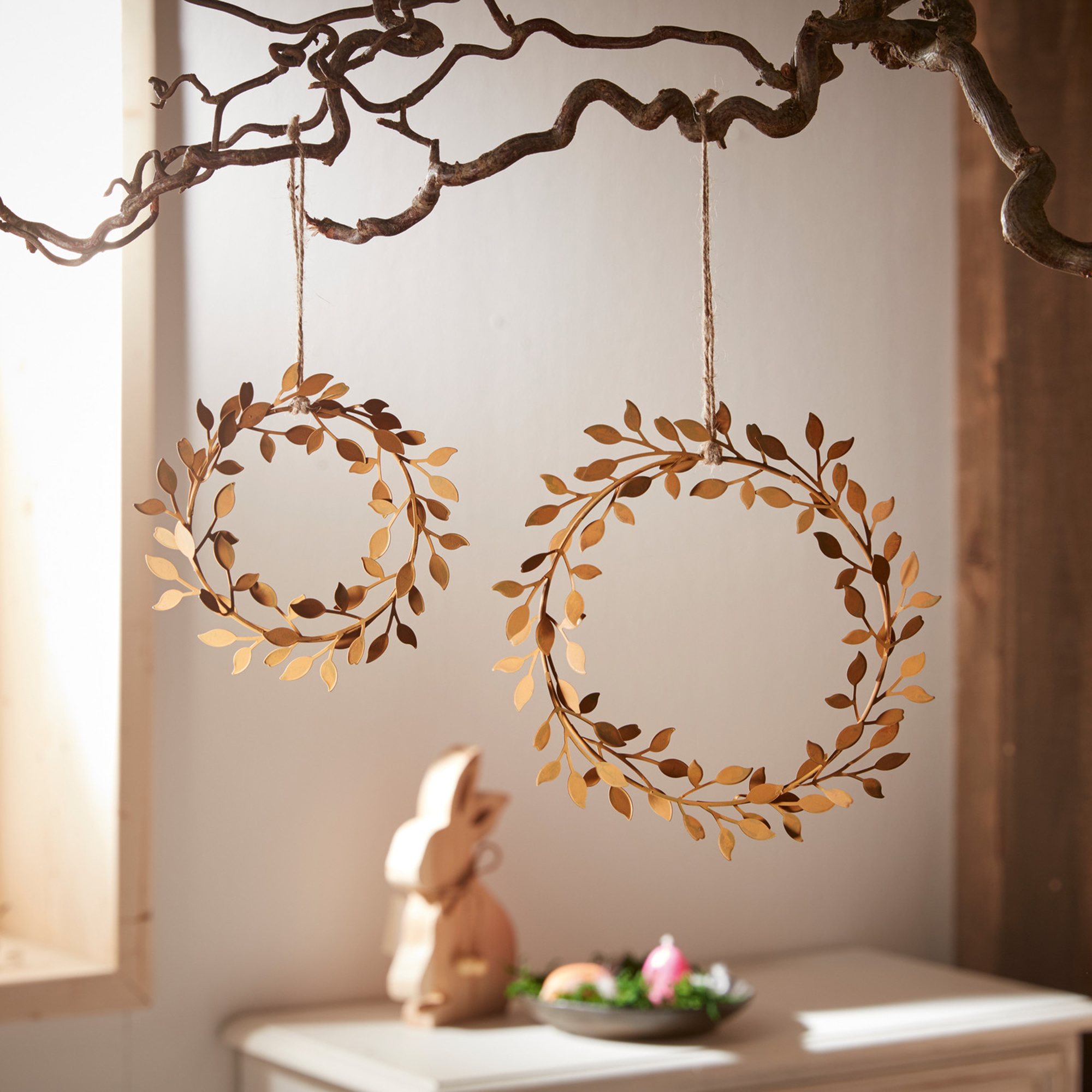 Acheter Lot de 2 suspensions "couronne de feuilles"  dans la boutique en ligne de Frank Flechtwaren