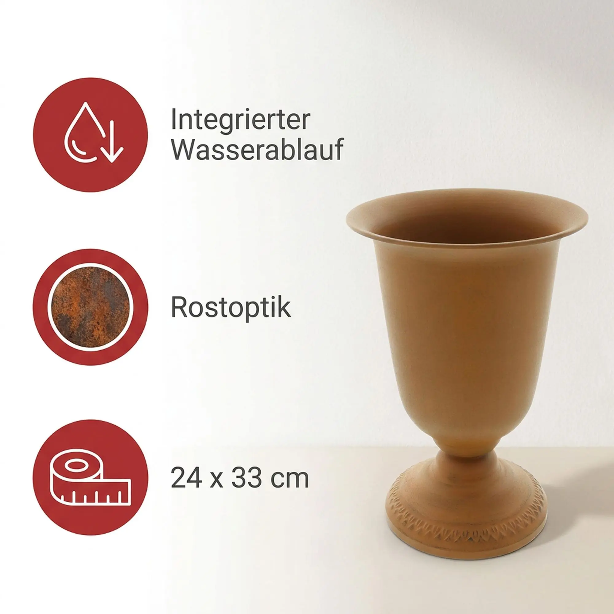 Acheter Jardinière coupe "aspect rouille"  dans la boutique en ligne de Frank Flechtwaren pour Pots de fleurs