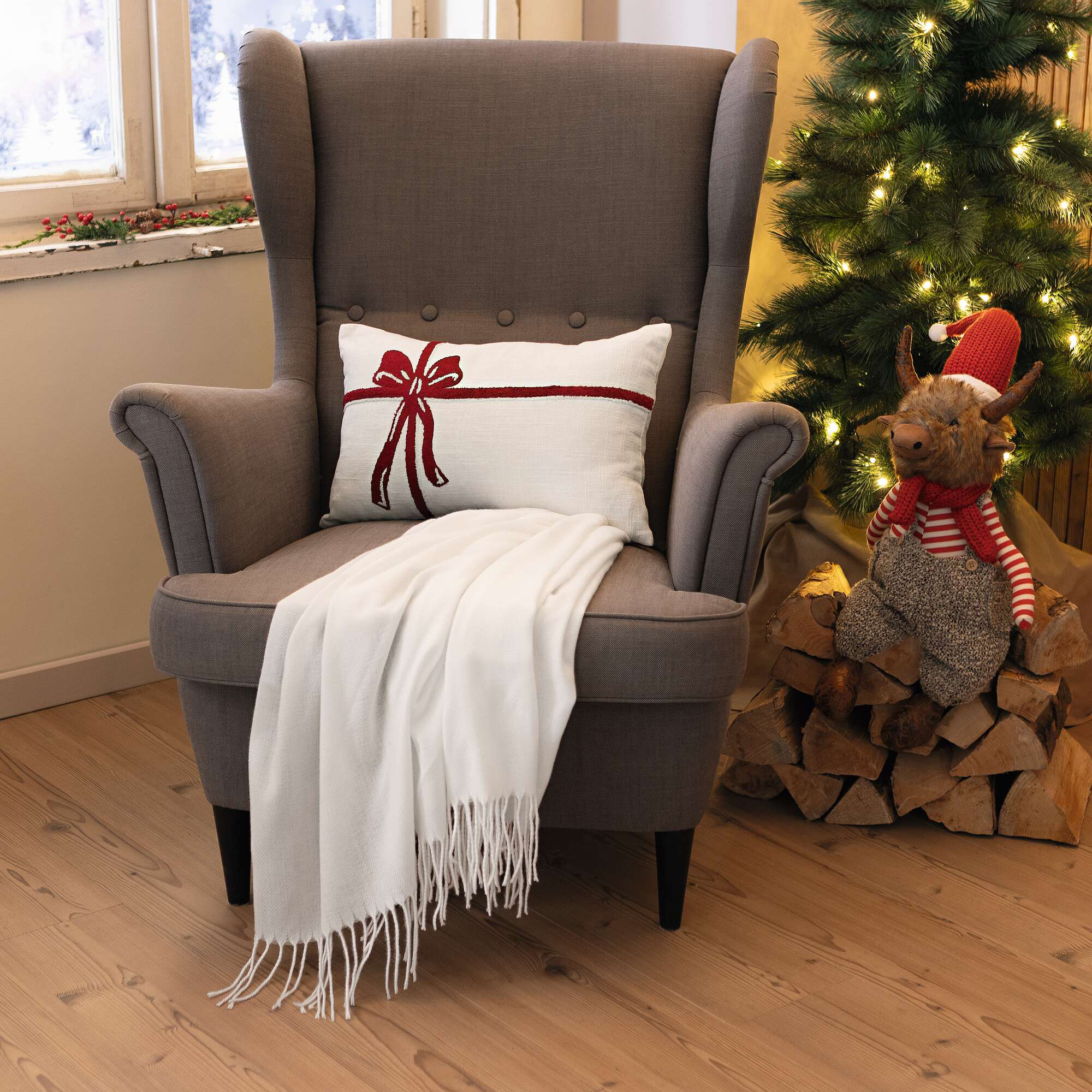 Acheter Housse de coussin "noeud rouge"  dans la boutique en ligne de Frank Flechtwaren pour Coussins &amp; remplissages