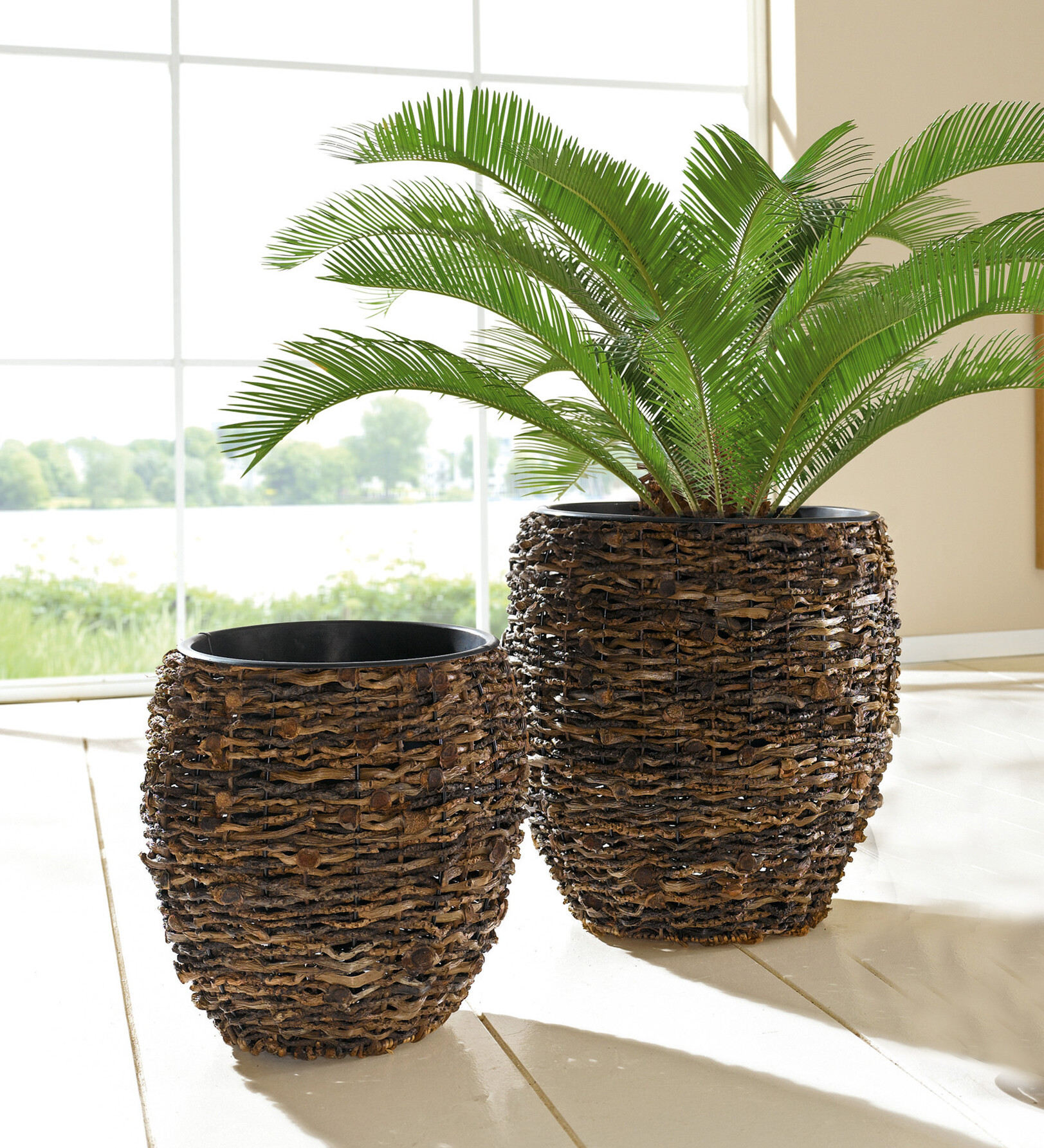 Acheter Lot de 2 cache-pots "coco"  dans la boutique en ligne de Frank Flechtwaren