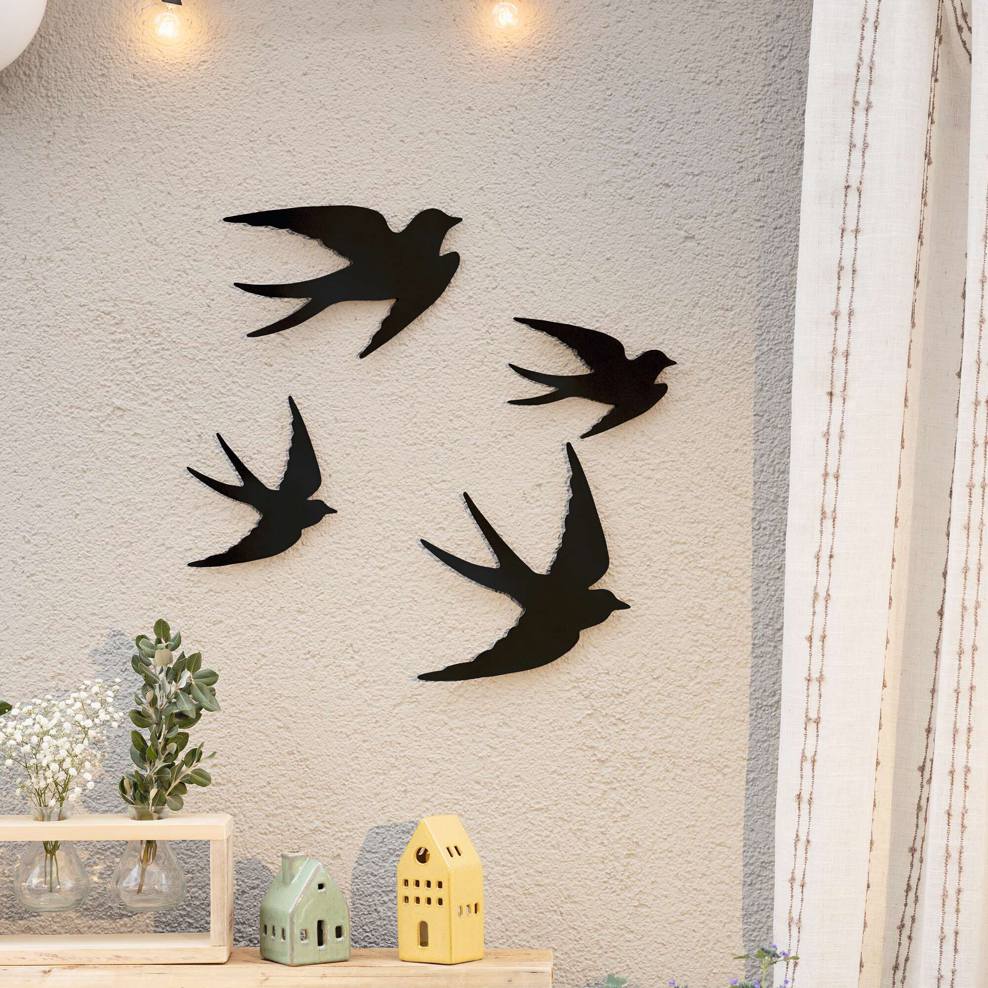 Acheter Lot de 4 suspensions murales "oiseaux"  dans la boutique en ligne de Frank Flechtwaren