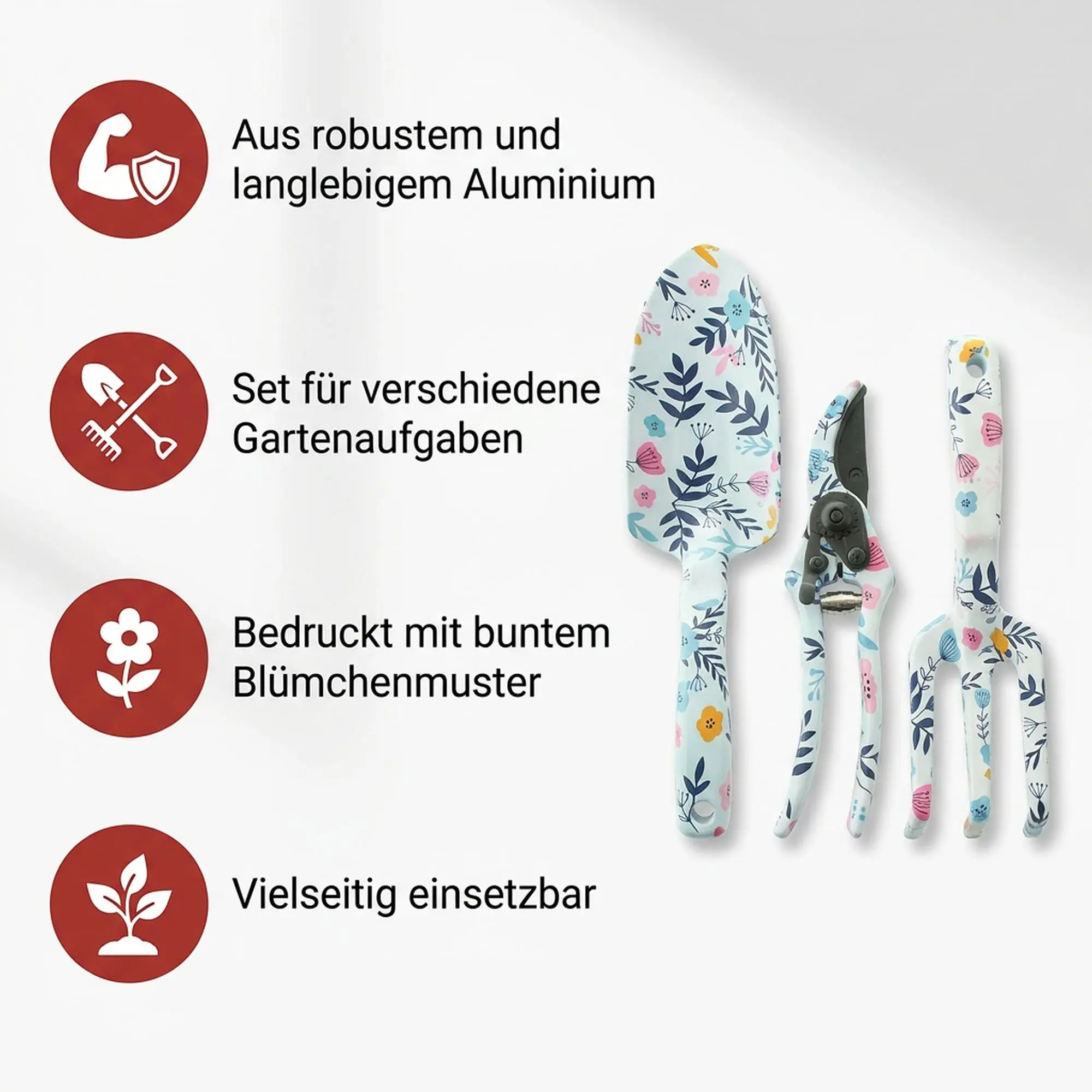 Acheter Lot de 3 accessoires de jardinage "Floral"  dans la boutique en ligne de Frank Flechtwaren pour Aménagement de parterres