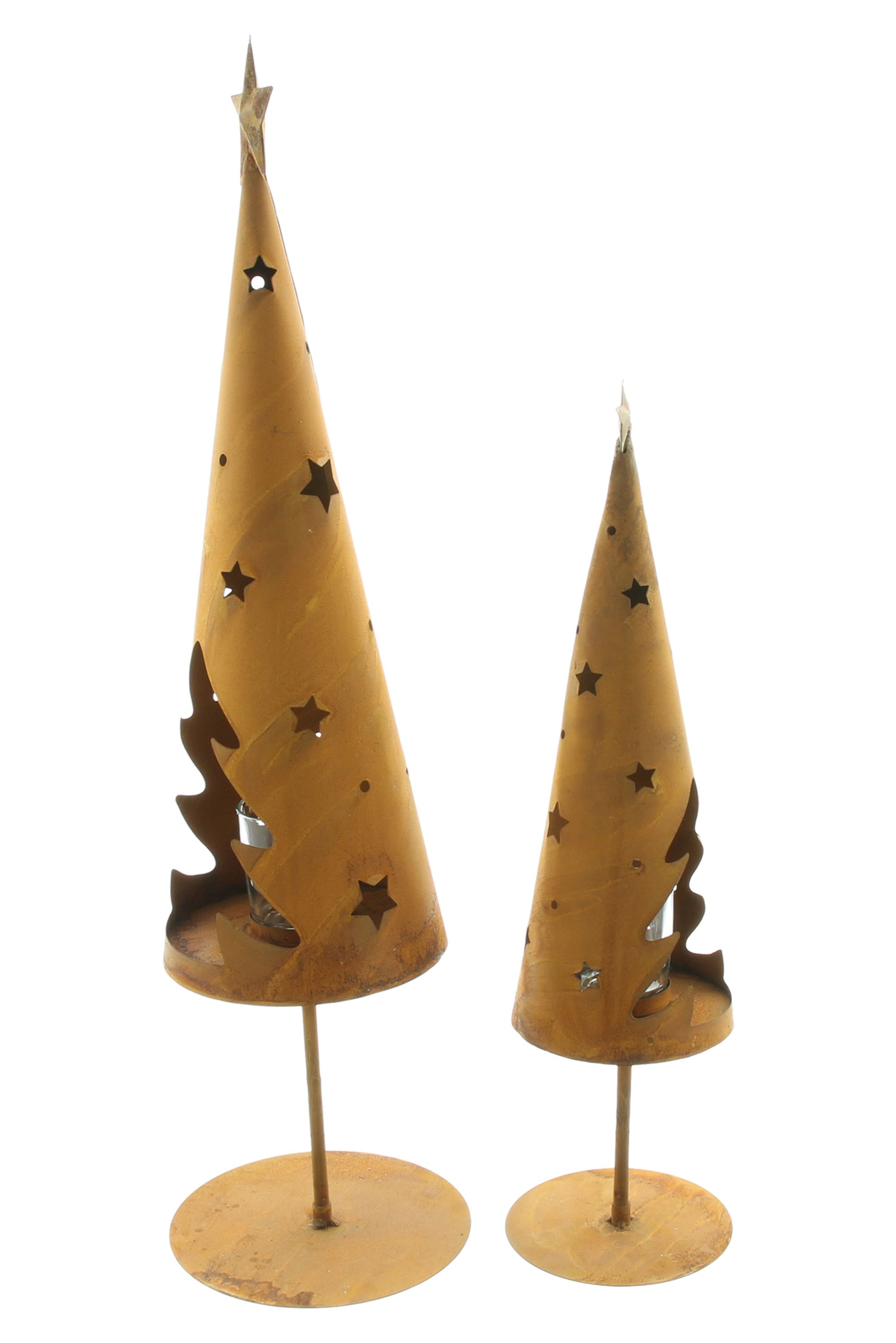 Acheter Lot de 2 photophores "sapin"  dans la boutique en ligne de Frank Flechtwaren pour Sapins