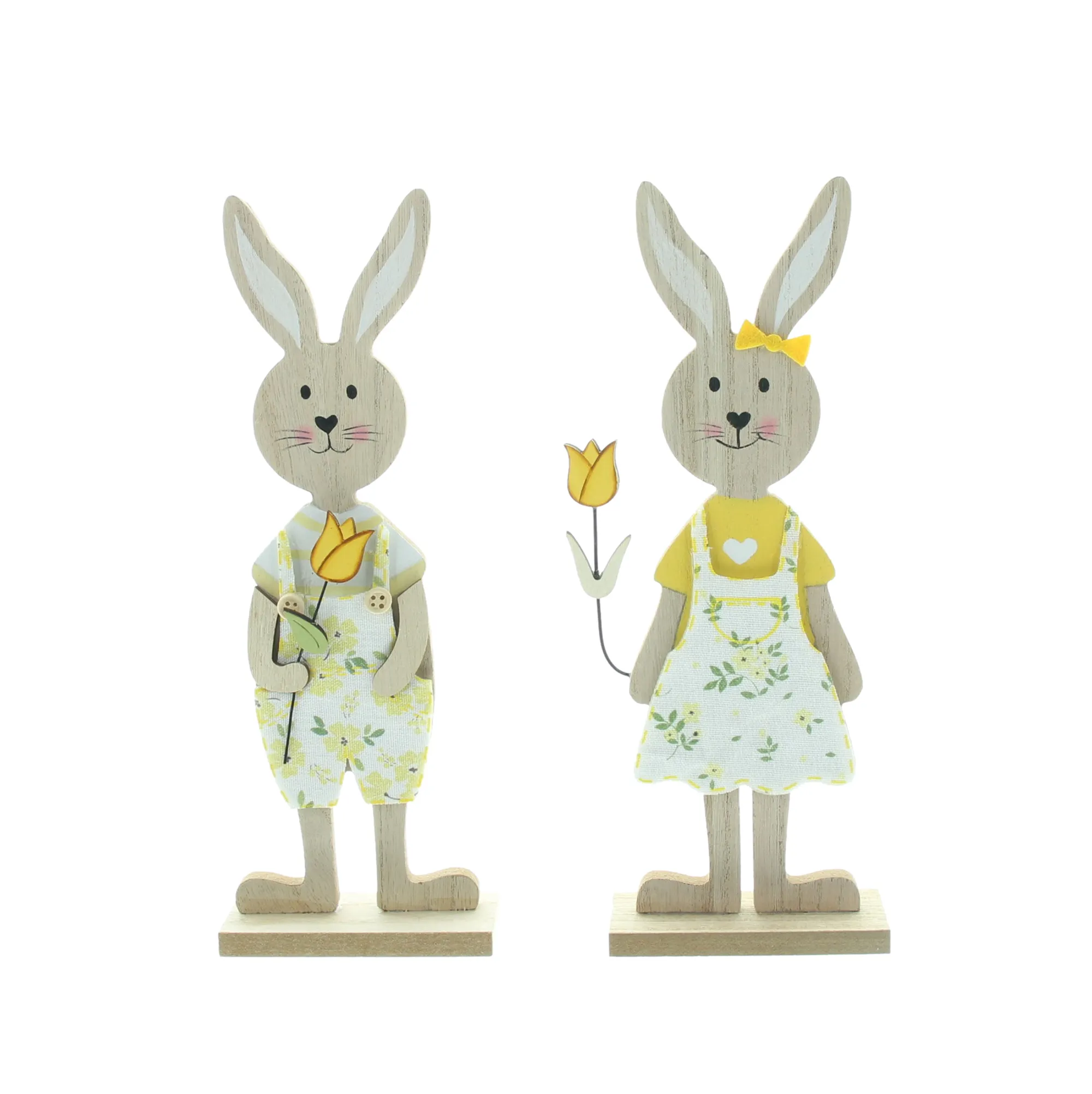 Acheter Lot de 2 figurines lapins "tulipes"  dans la boutique en ligne de Frank Flechtwaren pour Lapin &amp; co