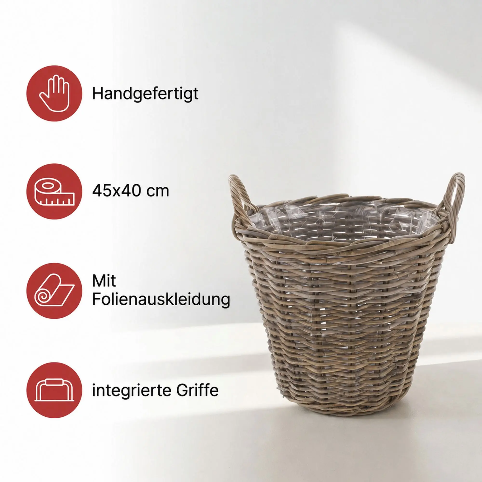 Acheter Jardinière "rotin", maxi  dans la boutique en ligne de Frank Flechtwaren pour Jardin de Pâques coloré