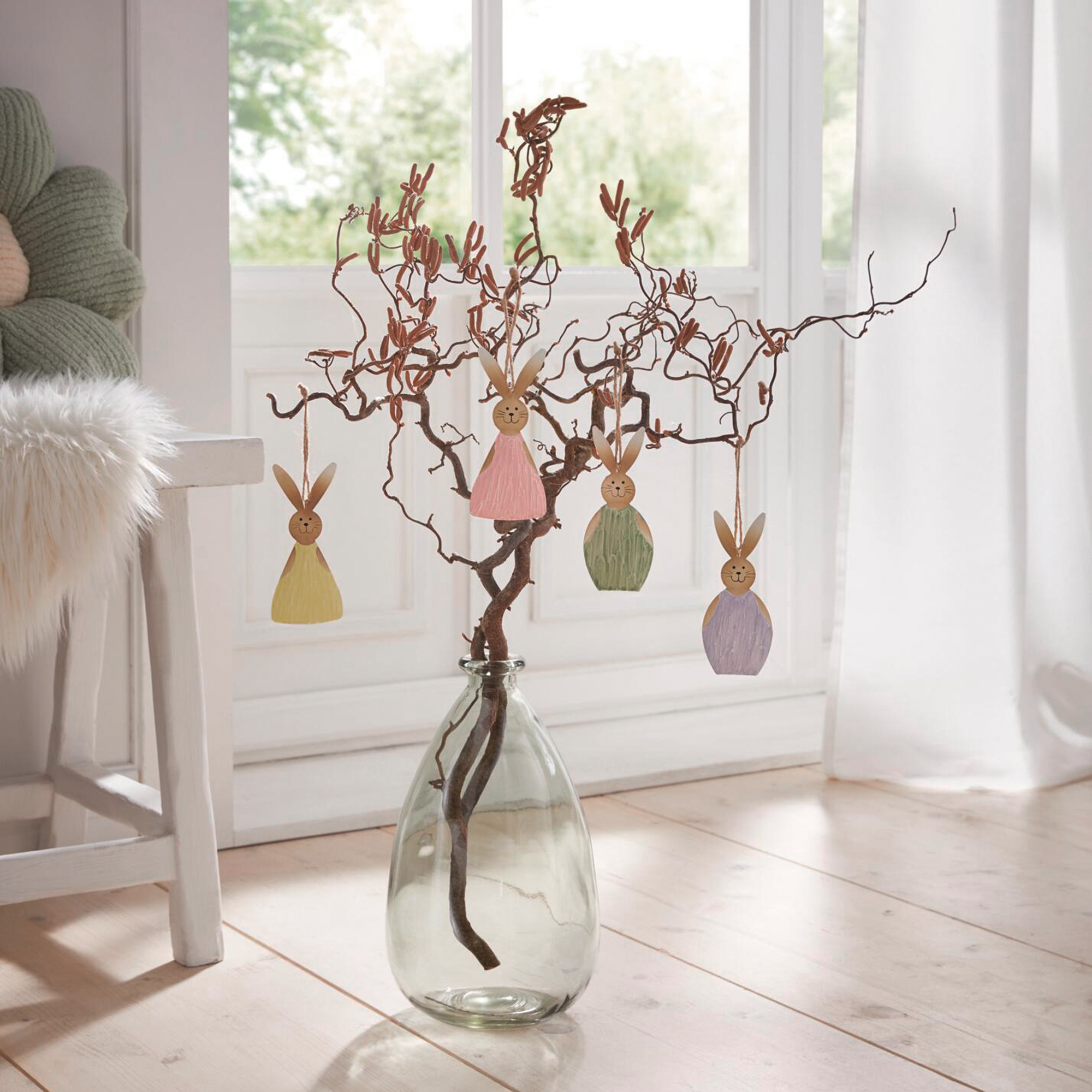 Acheter Lot de 4 suspensions "fêtes de pâques colorée"  dans la boutique en ligne de Frank Flechtwaren