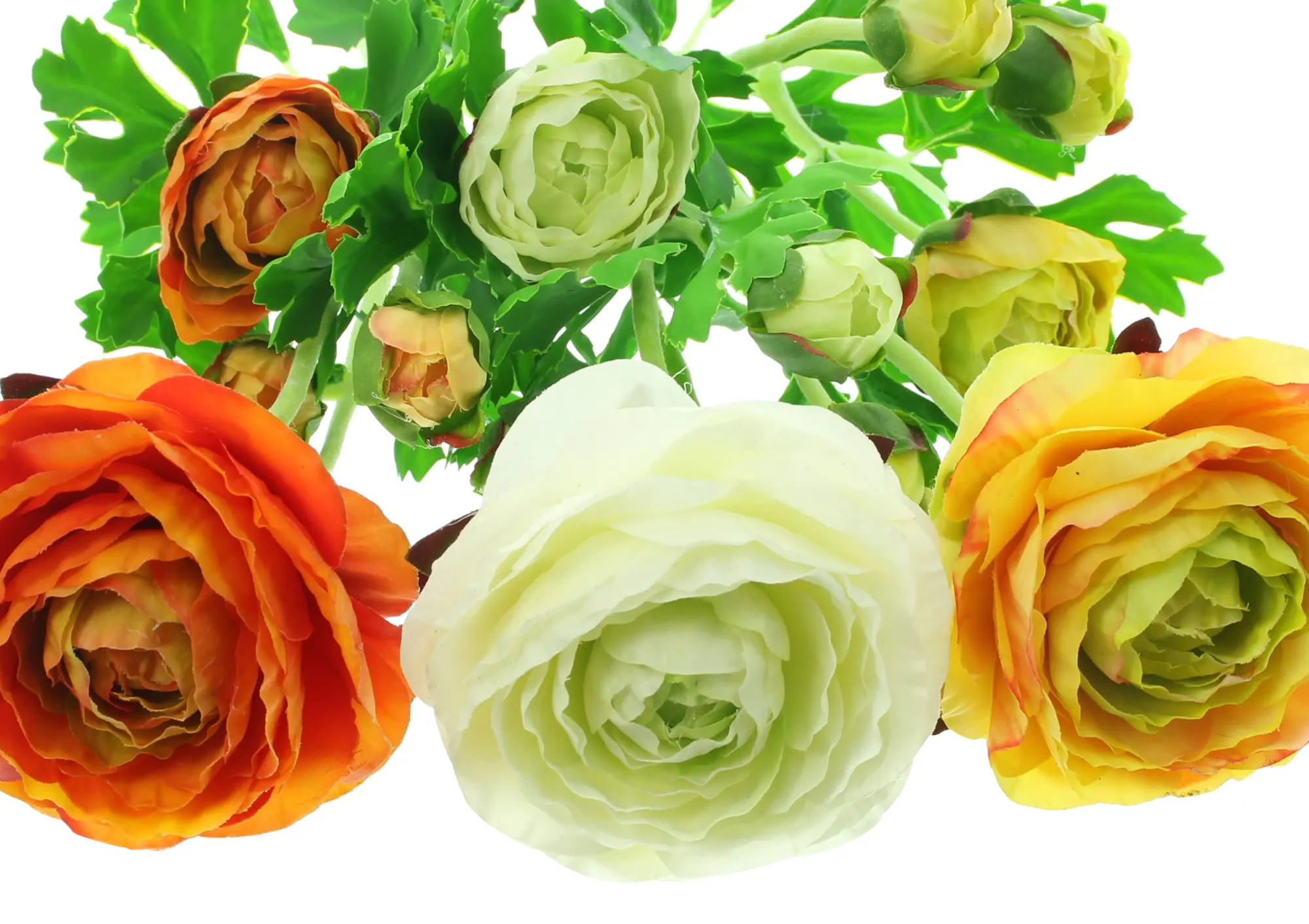 Acheter Lot de 3 fleurs artificielles "renoncules"  dans la boutique en ligne de Frank Flechtwaren pour Pâques colorée
