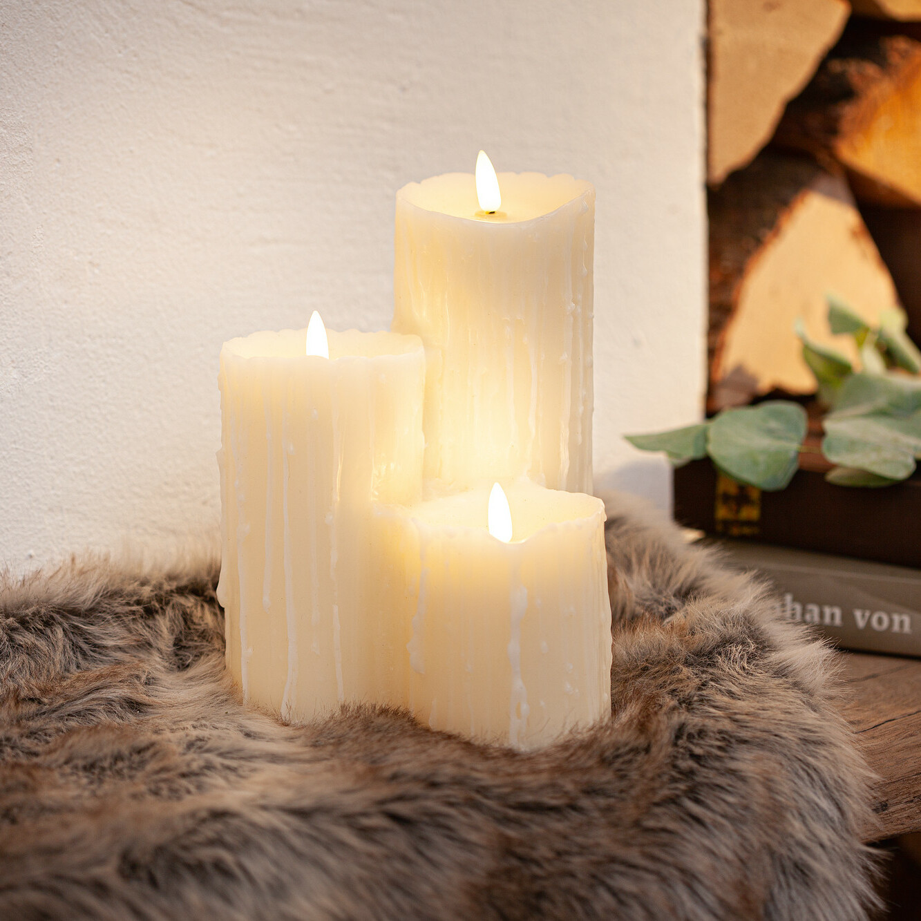 Acheter Bougie LED "crème"  dans la boutique en ligne de Frank Flechtwaren