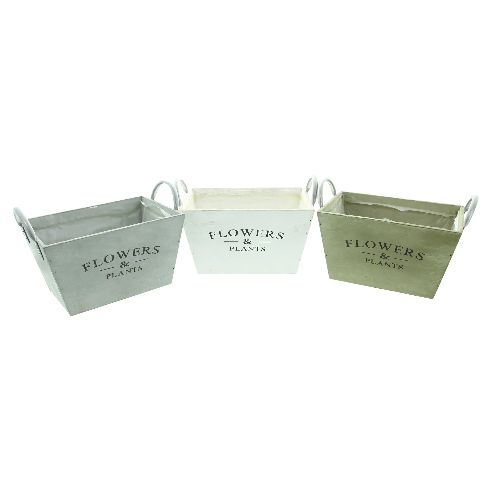 Acheter Lot de 3 jardinières "Flowers &amp; Plants"  dans la boutique en ligne de Frank Flechtwaren pour Pots de fleurs