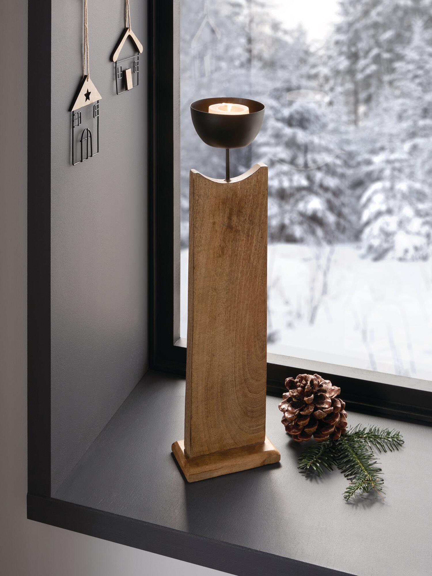 Acheter Bougeoir "colonne en bois"  dans la boutique en ligne de Frank Flechtwaren