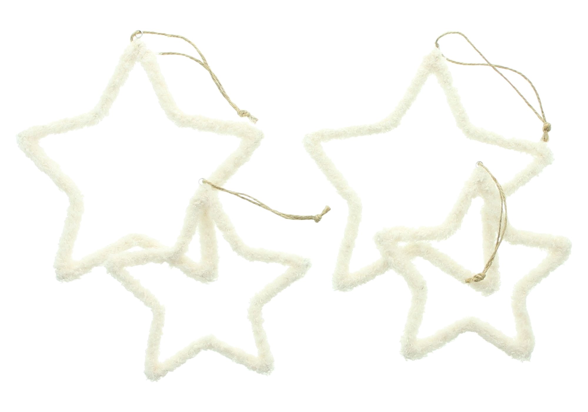 Acheter Pendentifs étoiles « Cozy White », lot de 4 dans la boutique en ligne de Frank Flechtwaren pour Décorations à suspendre