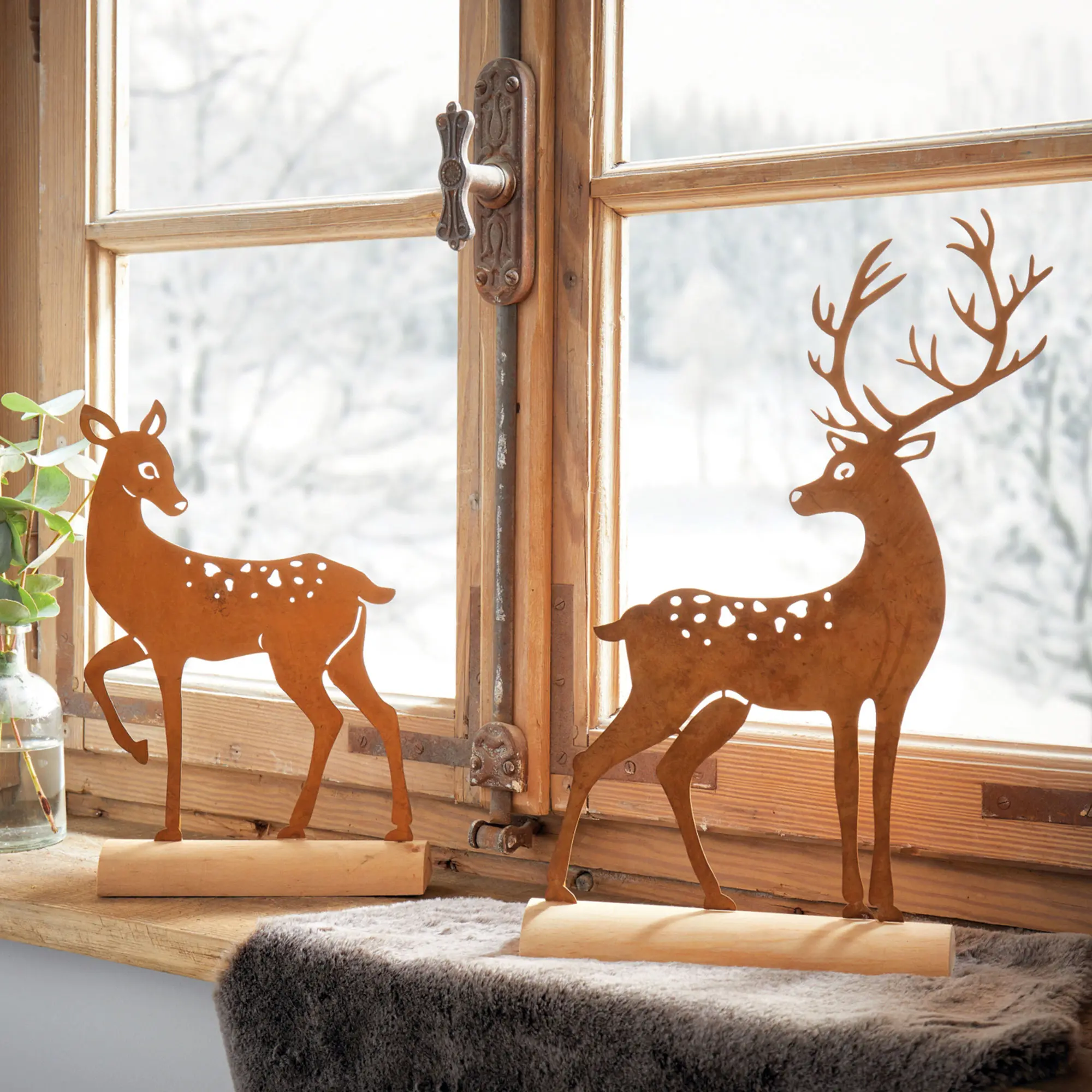 Acheter Lot de 2 décorations métalliques "Cerf"  dans la boutique en ligne de Frank Flechtwaren Acheter Lot de 2 décorations métalliques "Cerf"  dans la boutique en ligne de Frank Flechtwaren