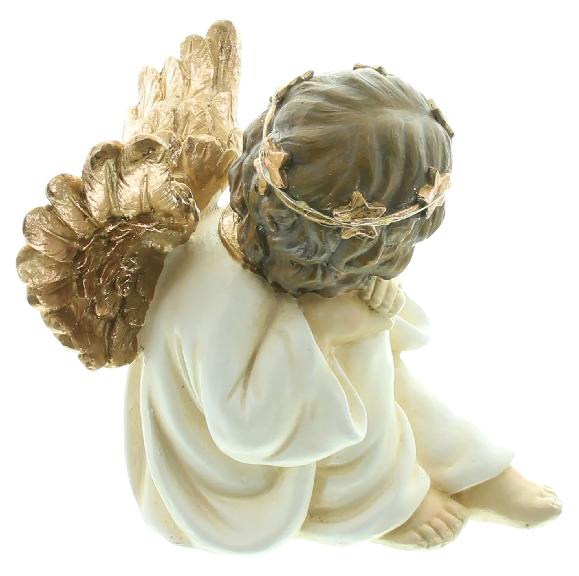 Acheter Ange LED "couronne de lumières", assis  dans la boutique en ligne de Frank Flechtwaren pour Figurines décoratives