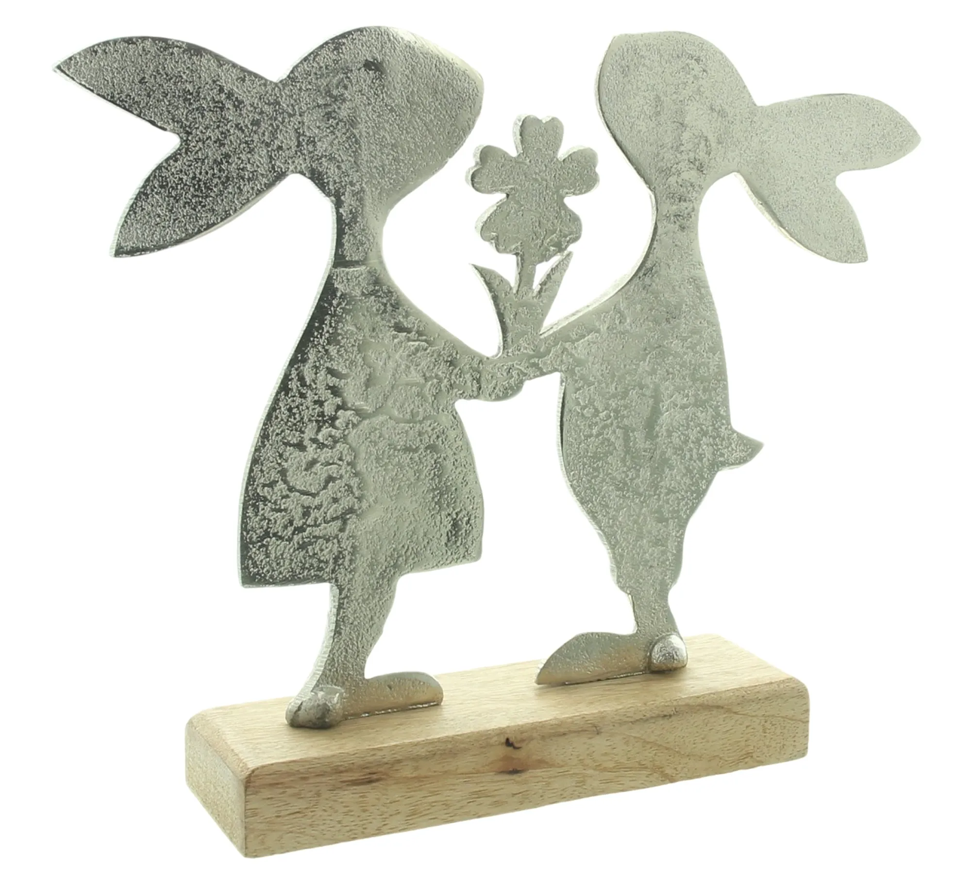 Acheter Figurine "couple de lapins avec fleurs"  dans la boutique en ligne de Frank Flechtwaren pour Lapin &amp; co