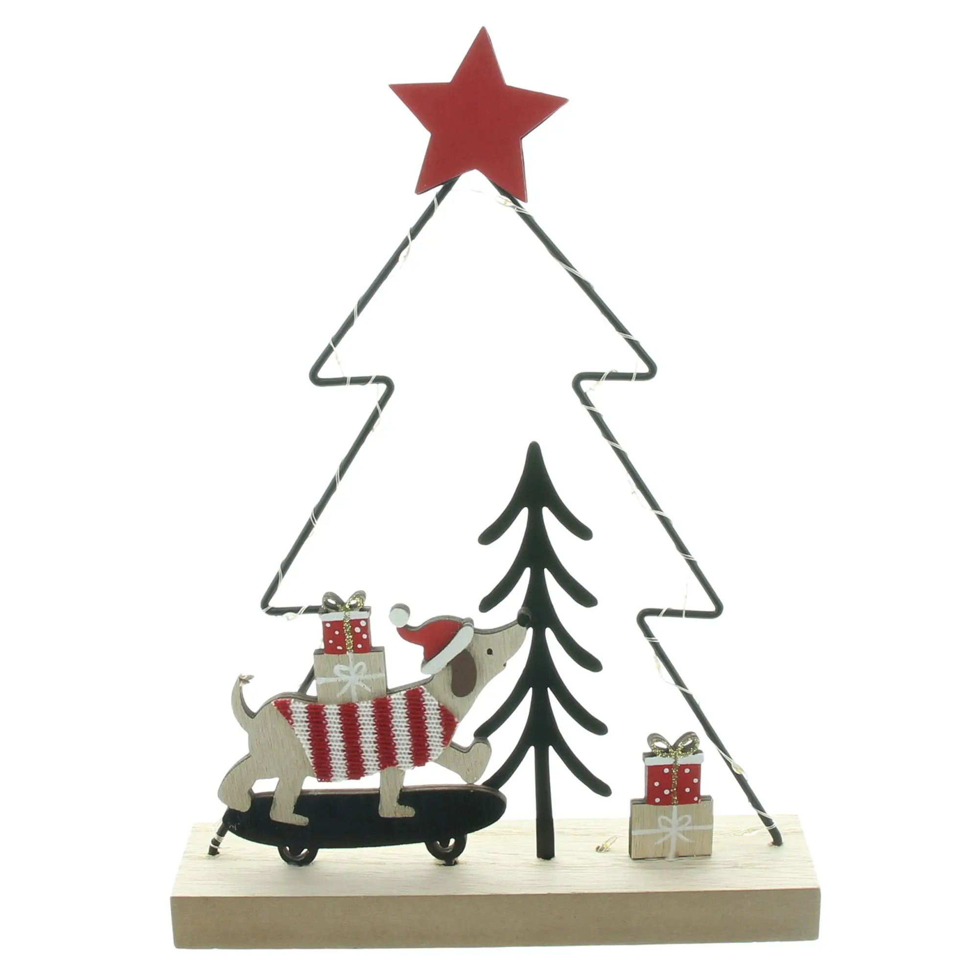 Acheter Sapin LED « Teckel sur skateboard » dans la boutique en ligne de Frank Flechtwaren pour Sapins