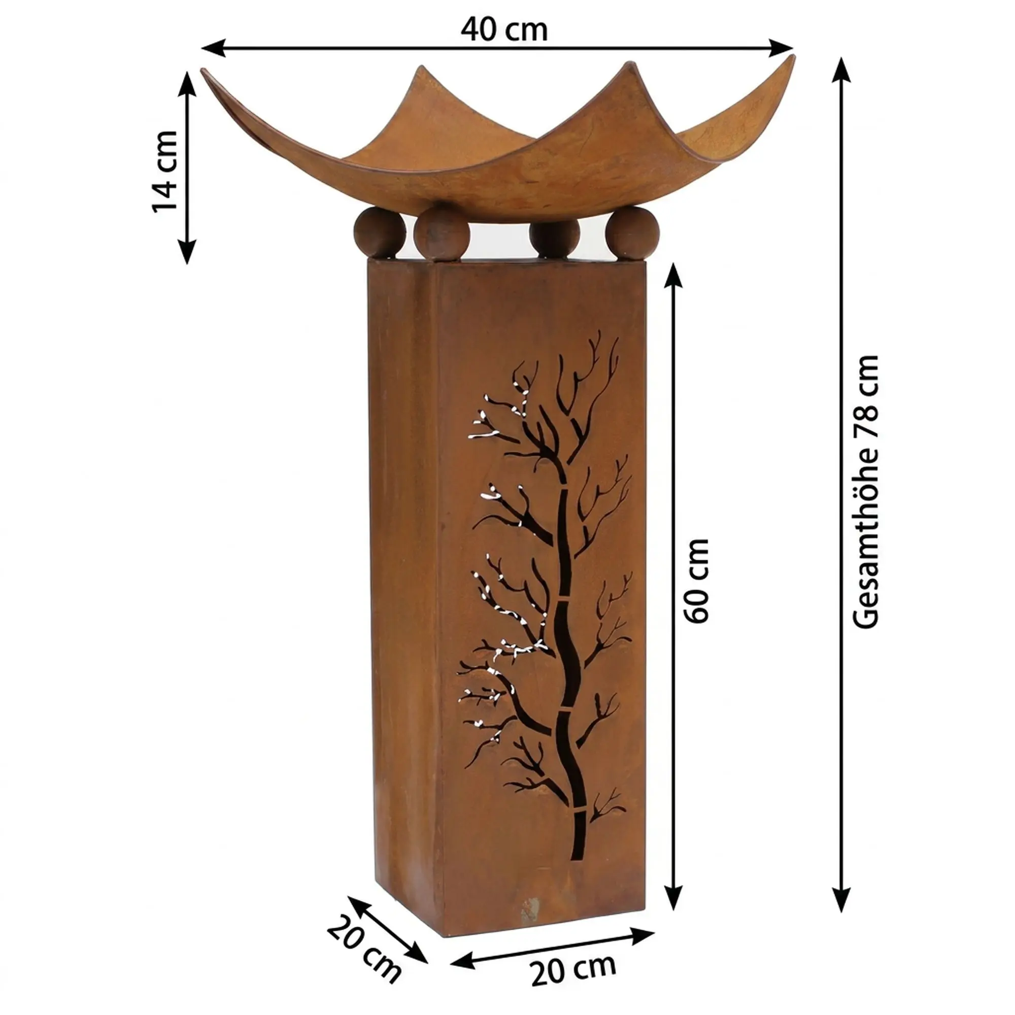 Acheter Colonne "coupe braséro", 2 pcs.  dans la boutique en ligne de Frank Flechtwaren pour Décoration rouille pour votre jardin