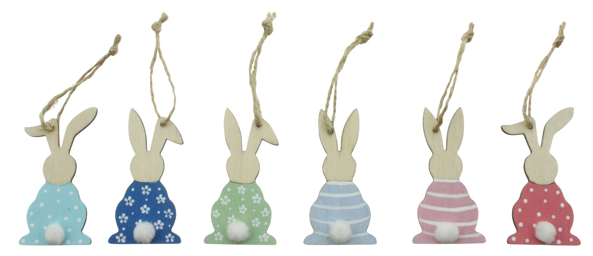 Acheter Lot de 9 suspensions "lapins colorés"  dans la boutique en ligne de Frank Flechtwaren pour Lapin &amp; co