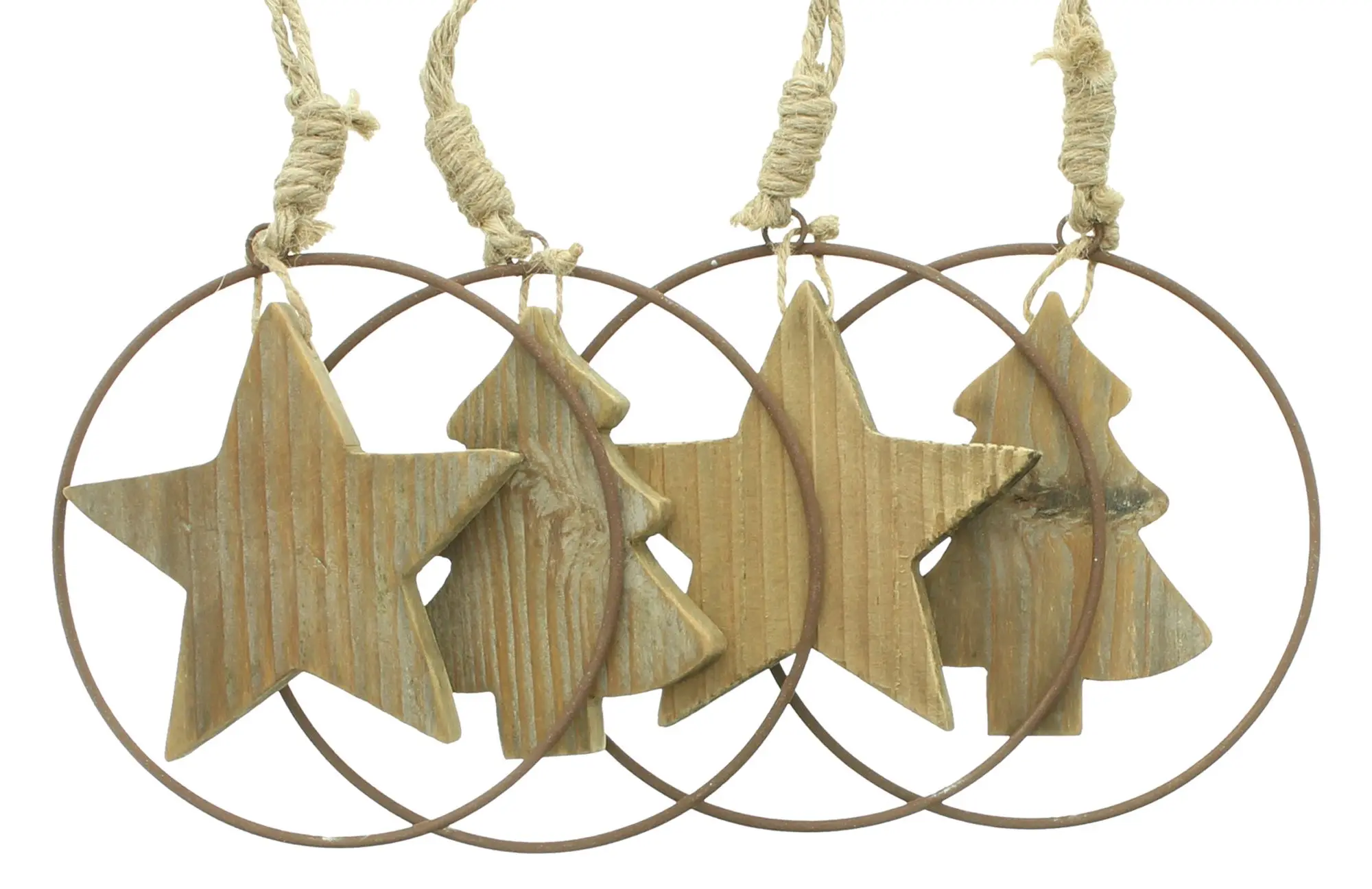 Acheter Lot de 4 suspensions de Noël "étoile &amp; sapin"  dans la boutique en ligne de Frank Flechtwaren pour Décorations pour sapins de Noël