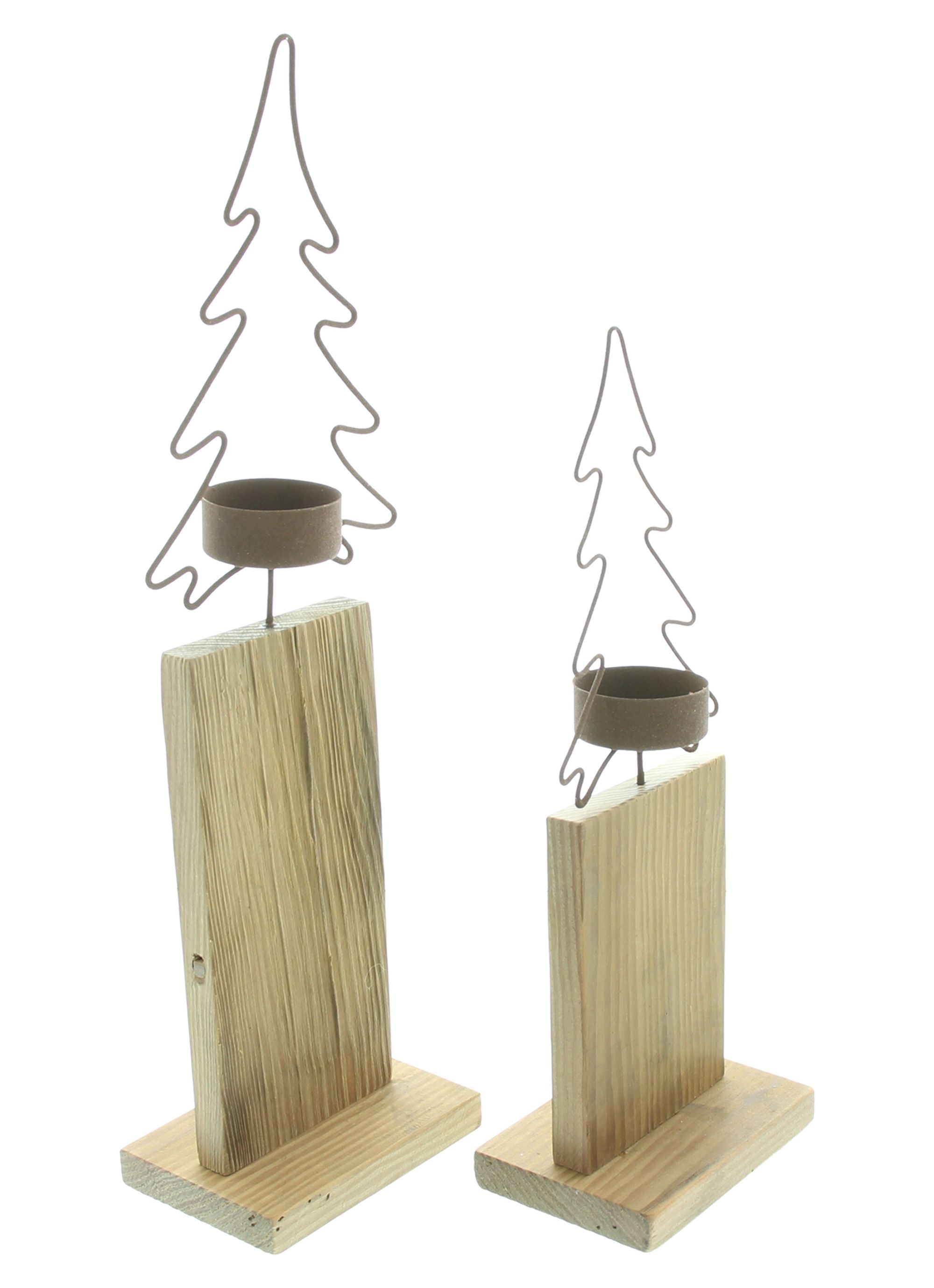 Acheter Lot de 2 colonnes à bougies "sapin"  dans la boutique en ligne de Frank Flechtwaren pour Sapins