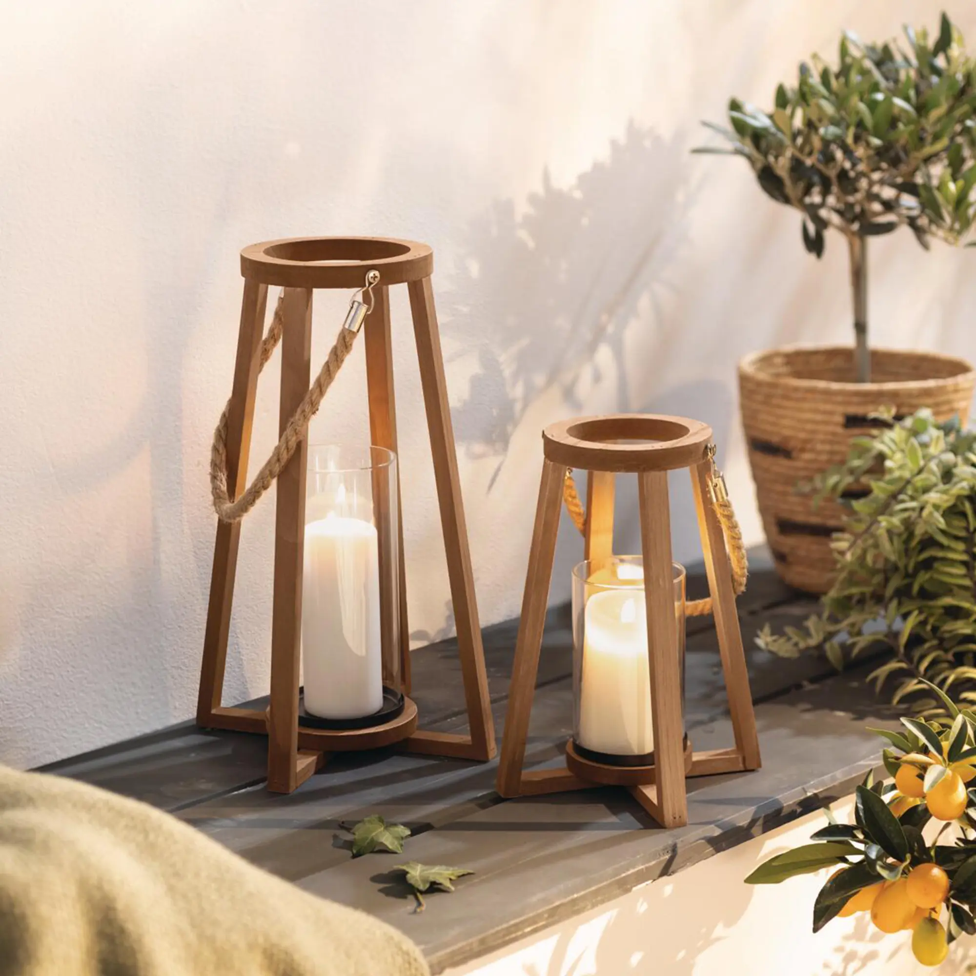 Acheter Lot de 2 lanternes "conique"  dans la boutique en ligne de Frank Flechtwaren