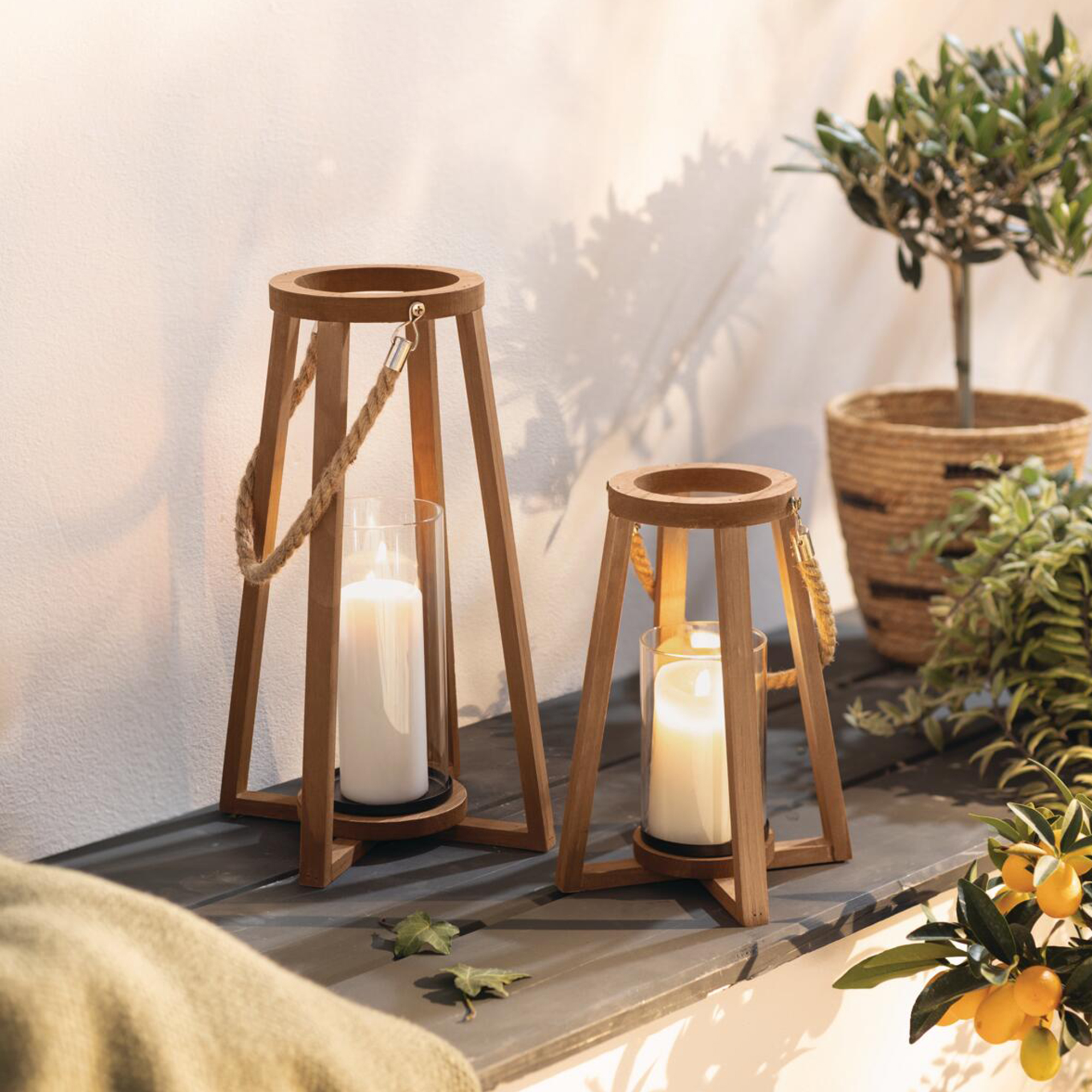 Acheter Lot de 2 lanternes "conique"  dans la boutique en ligne de Frank Flechtwaren