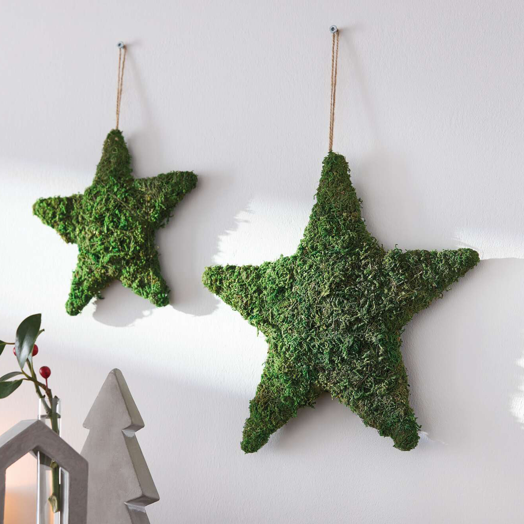 Acheter Lot de 2 étoiles "mousse"  dans la boutique en ligne de Frank Flechtwaren pour Noël