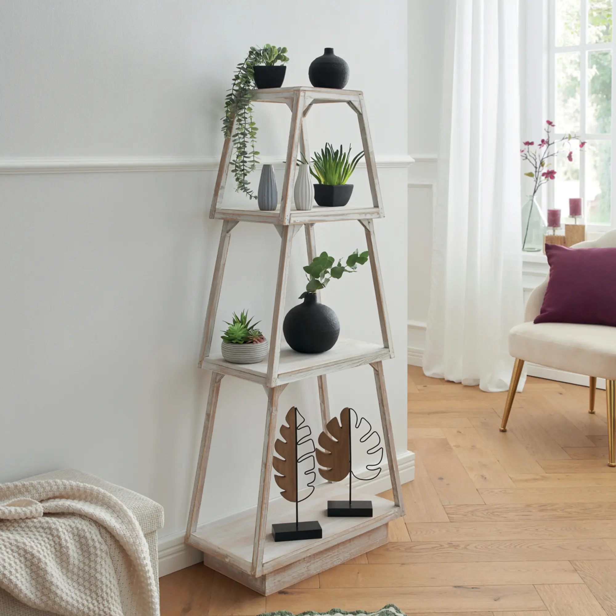 Acheter Lot de 2 éléments décoratifs "feuilles"  dans la boutique en ligne de Frank Flechtwaren pour Colonnes décoratives