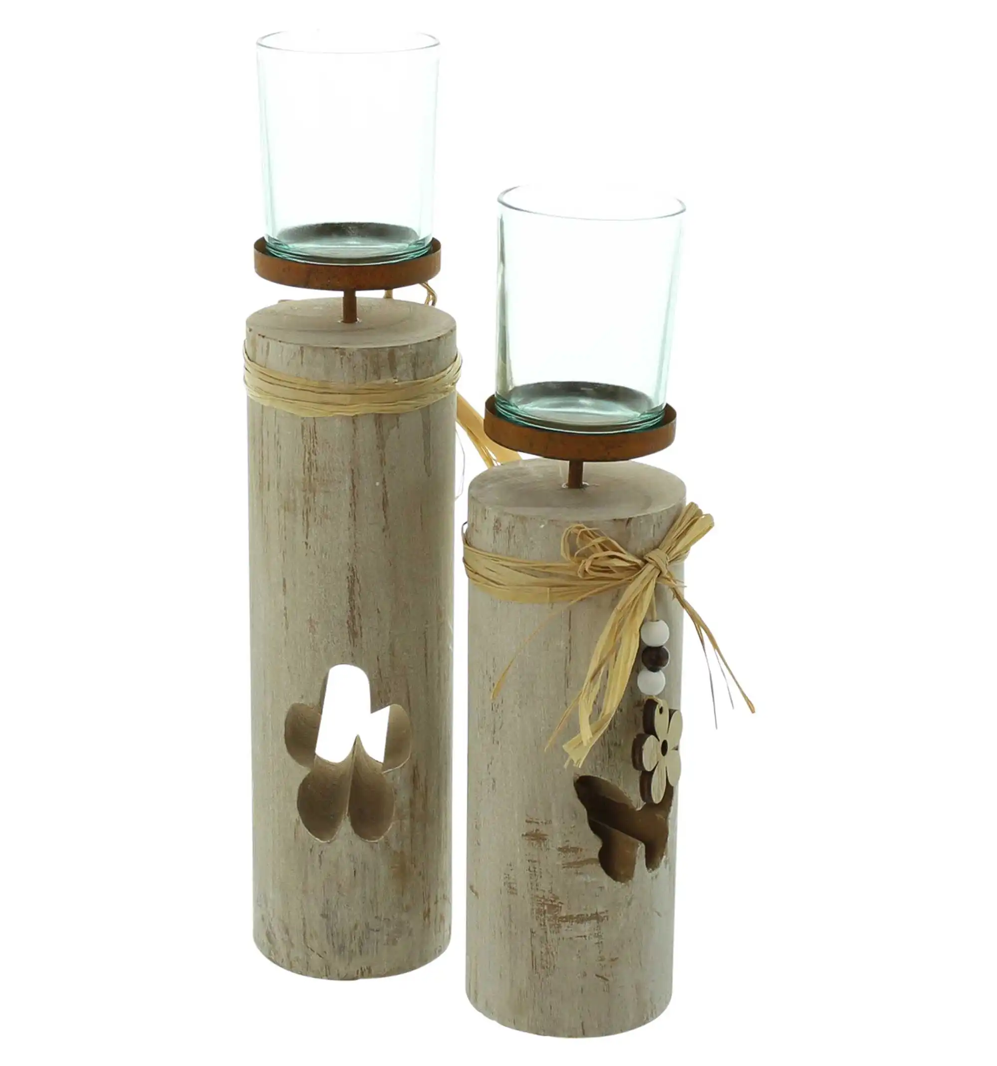 Acheter Lot de 2 lumignons "fleurs"  dans la boutique en ligne de Frank Flechtwaren pour Pâques