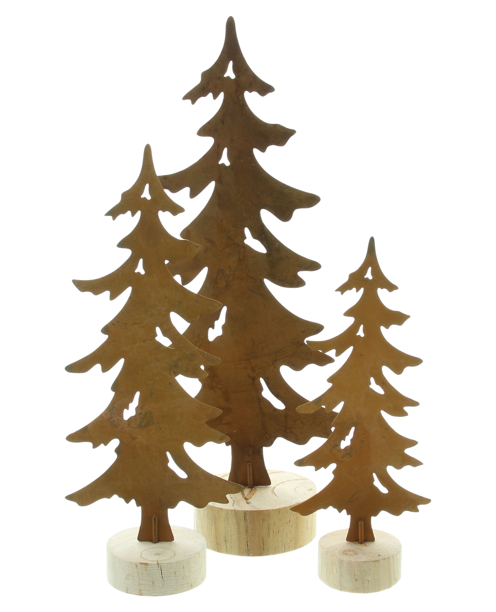 Acheter Lot de 3 décorations métalliques "sapin"  dans la boutique en ligne de Frank Flechtwaren pour Sapins